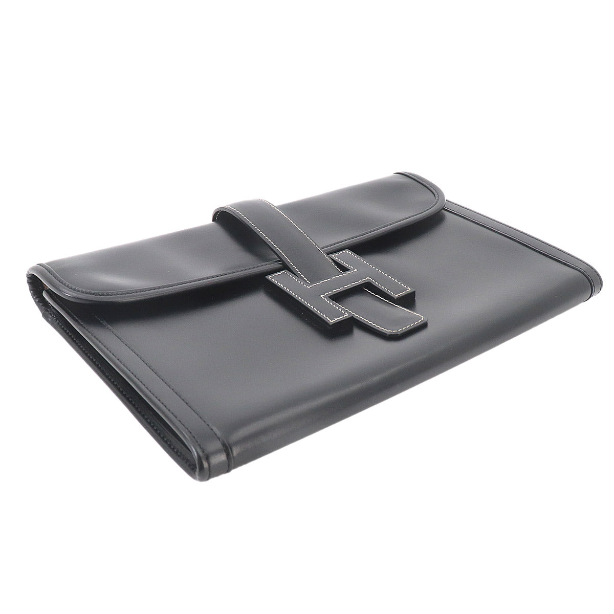 Jige PM Clutch Bag Box Calf Black Purse