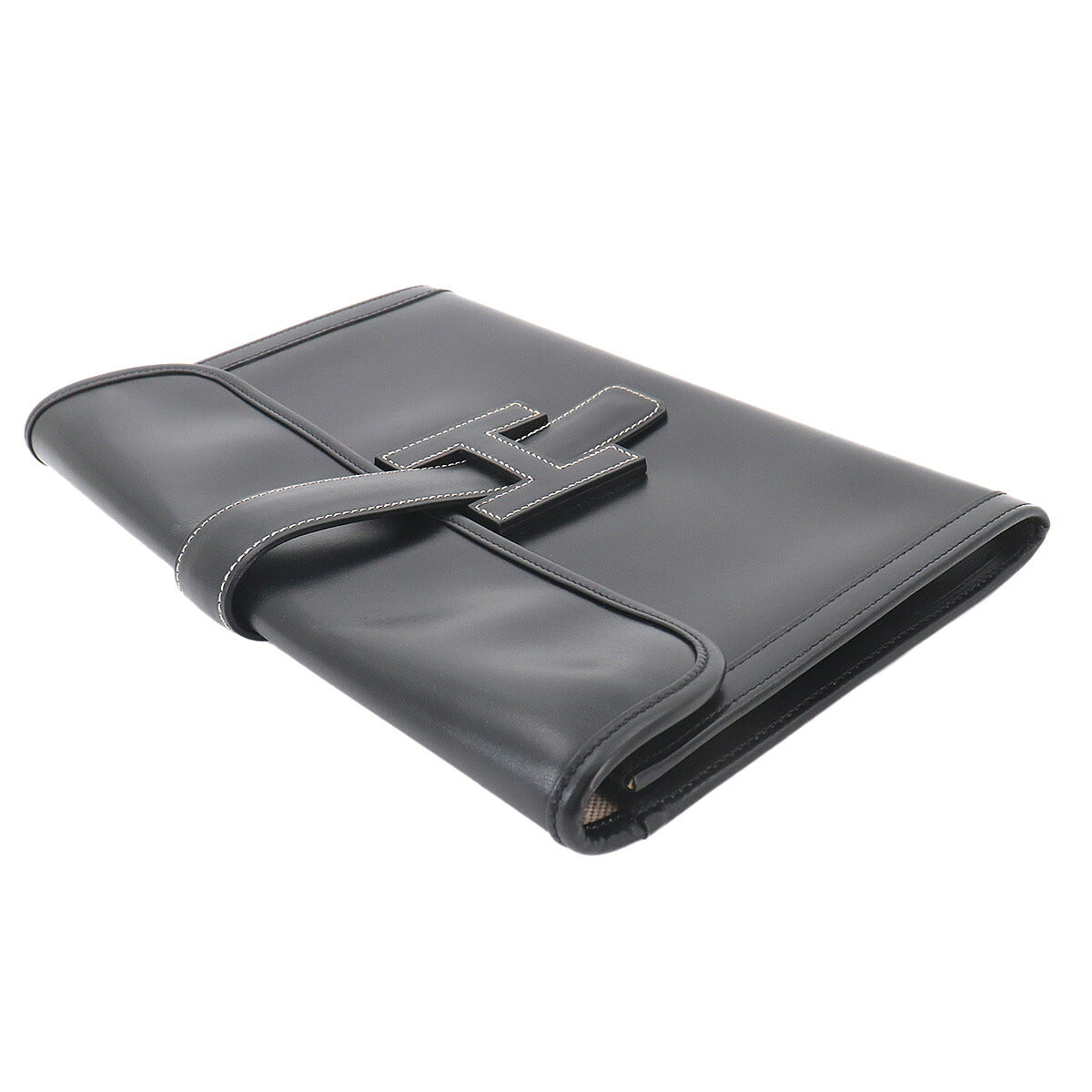 Jige PM Clutch Bag Box Calf Black Purse