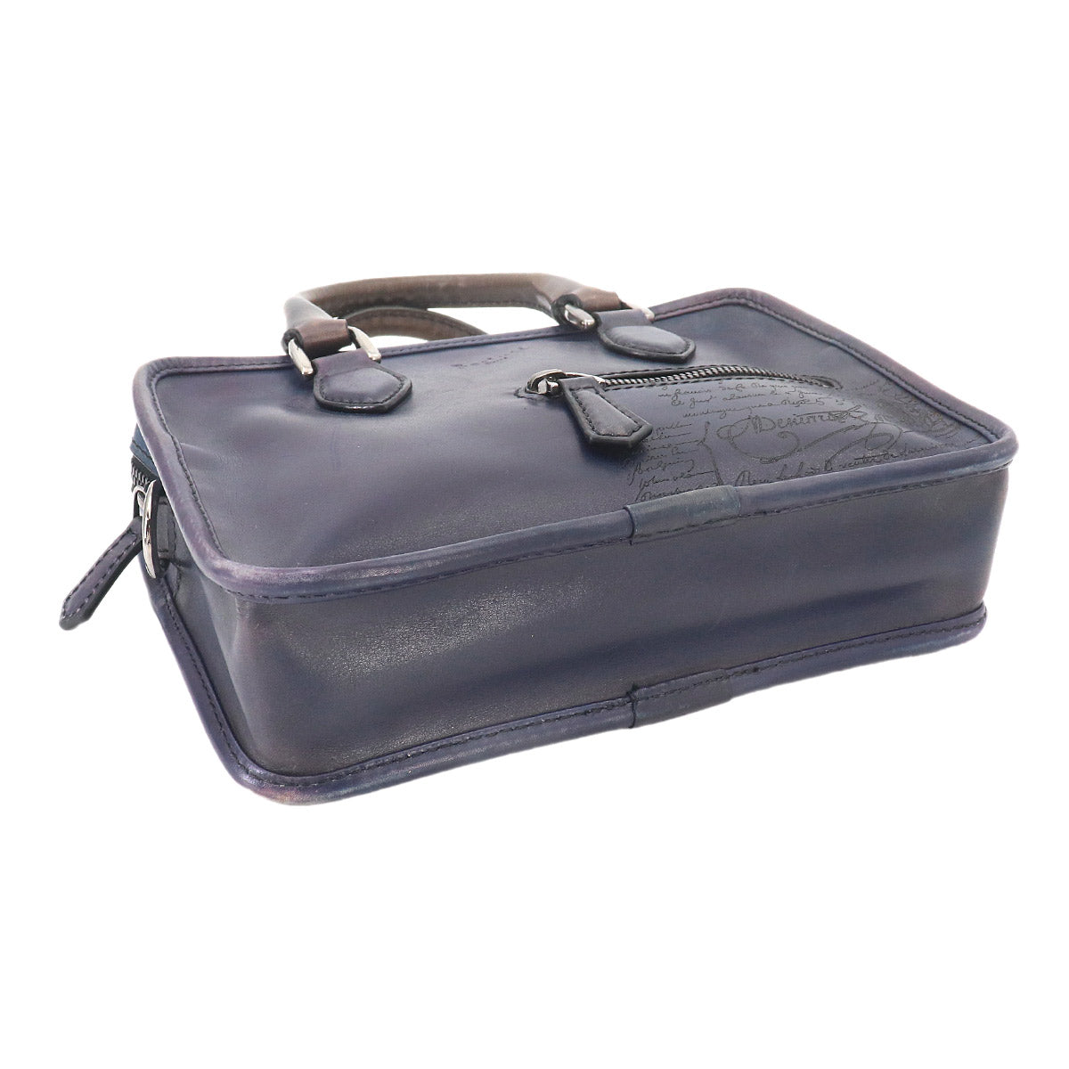 Unjour Gulliver 2way Hand Bag Venezia Leather Navy Purse