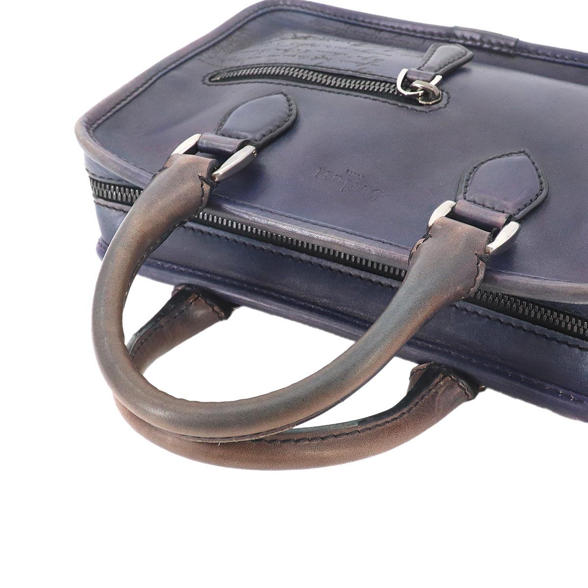 Unjour Gulliver 2way Hand Bag Venezia Leather Navy Purse