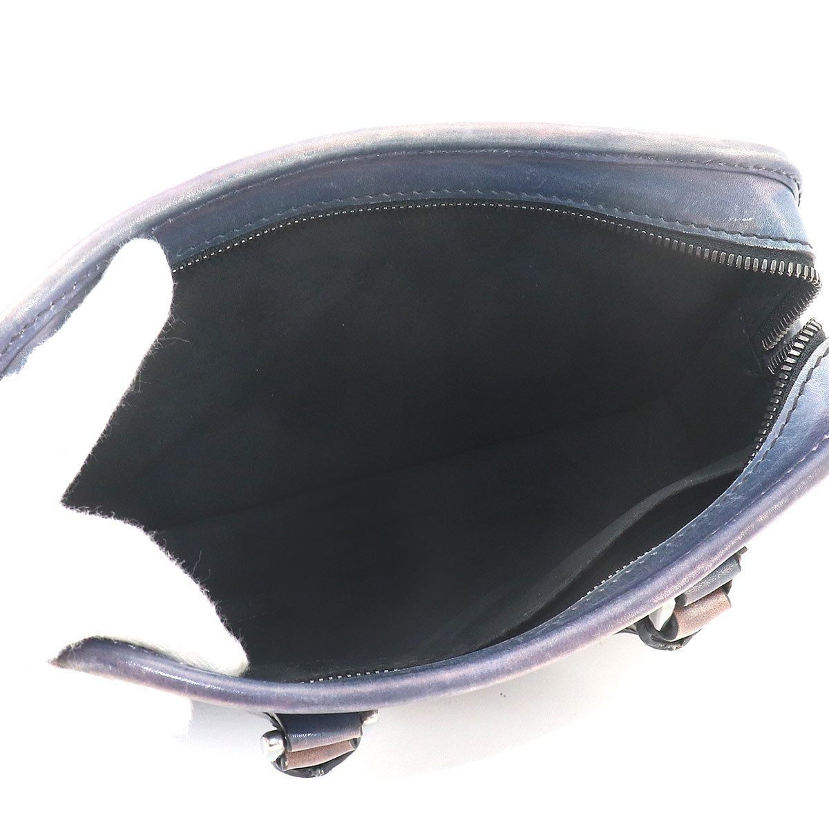 Unjour Gulliver 2way Hand Bag Venezia Leather Navy Purse