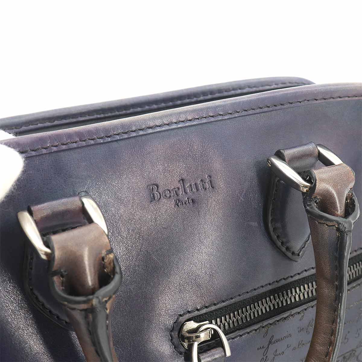 Unjour Gulliver 2way Hand Bag Venezia Leather Navy Purse