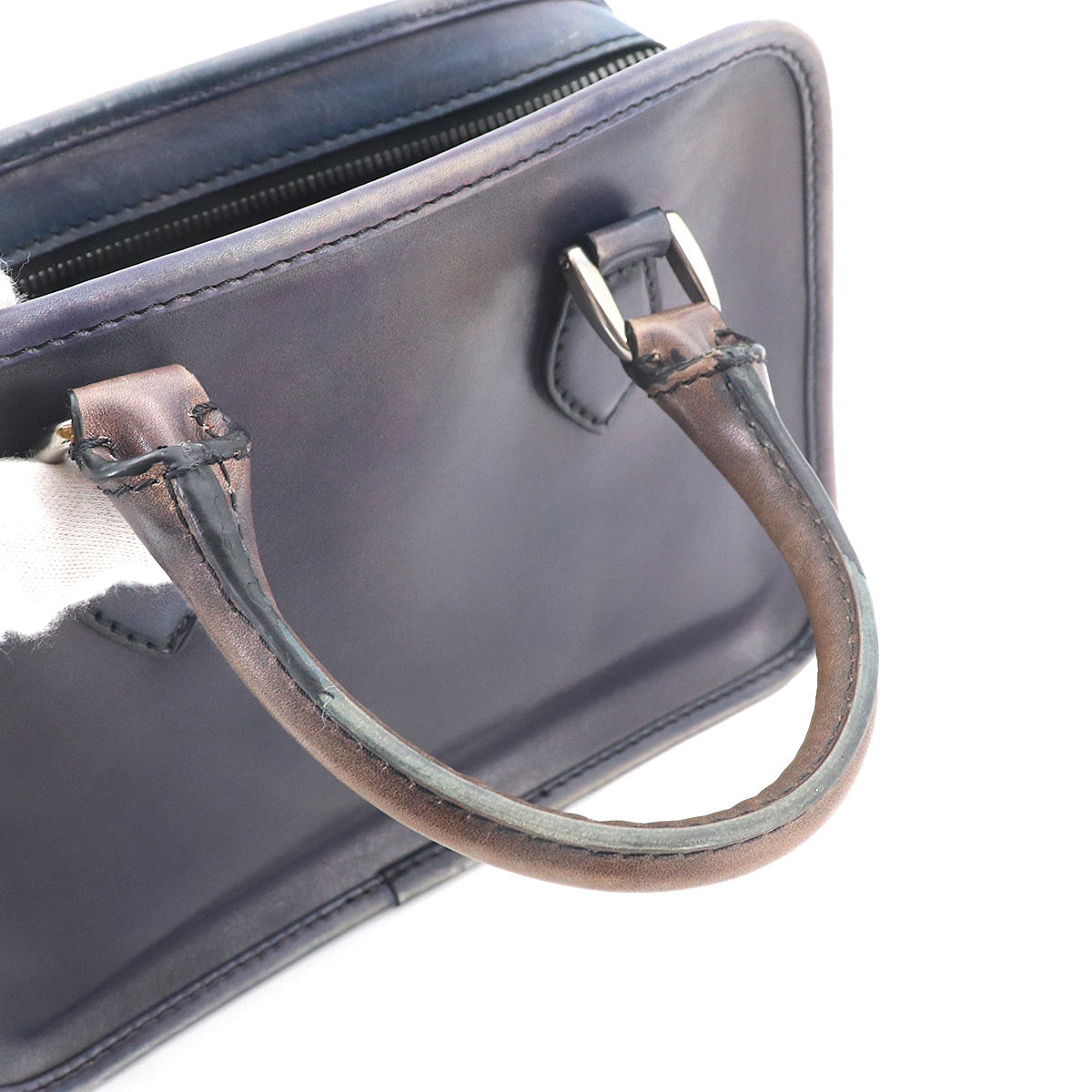 Unjour Gulliver 2way Hand Bag Venezia Leather Navy Purse
