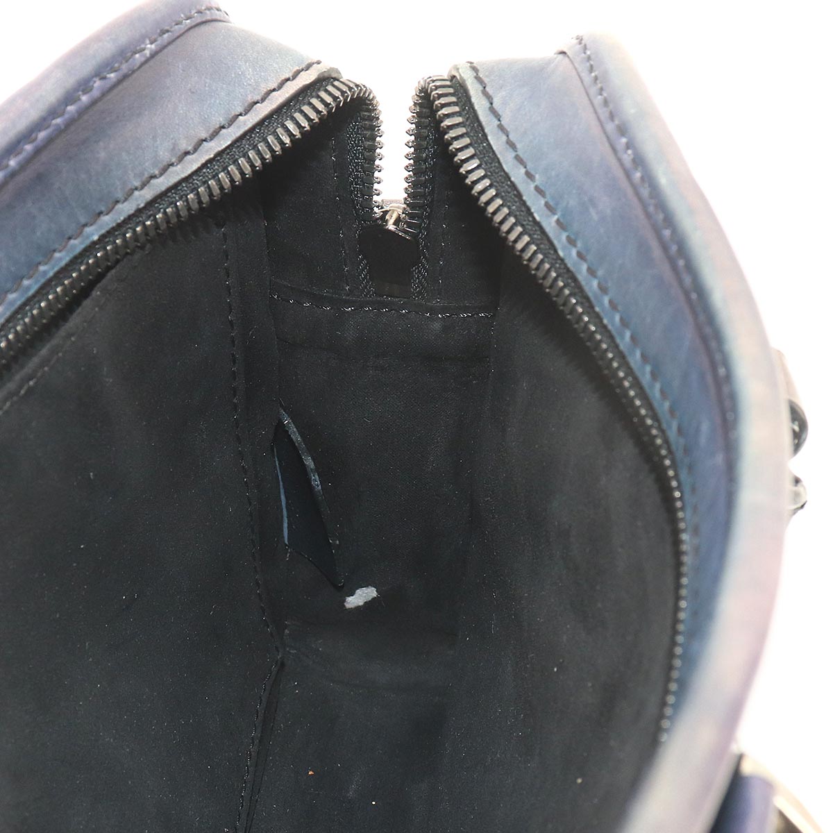 Unjour Gulliver 2way Hand Bag Venezia Leather Navy Purse