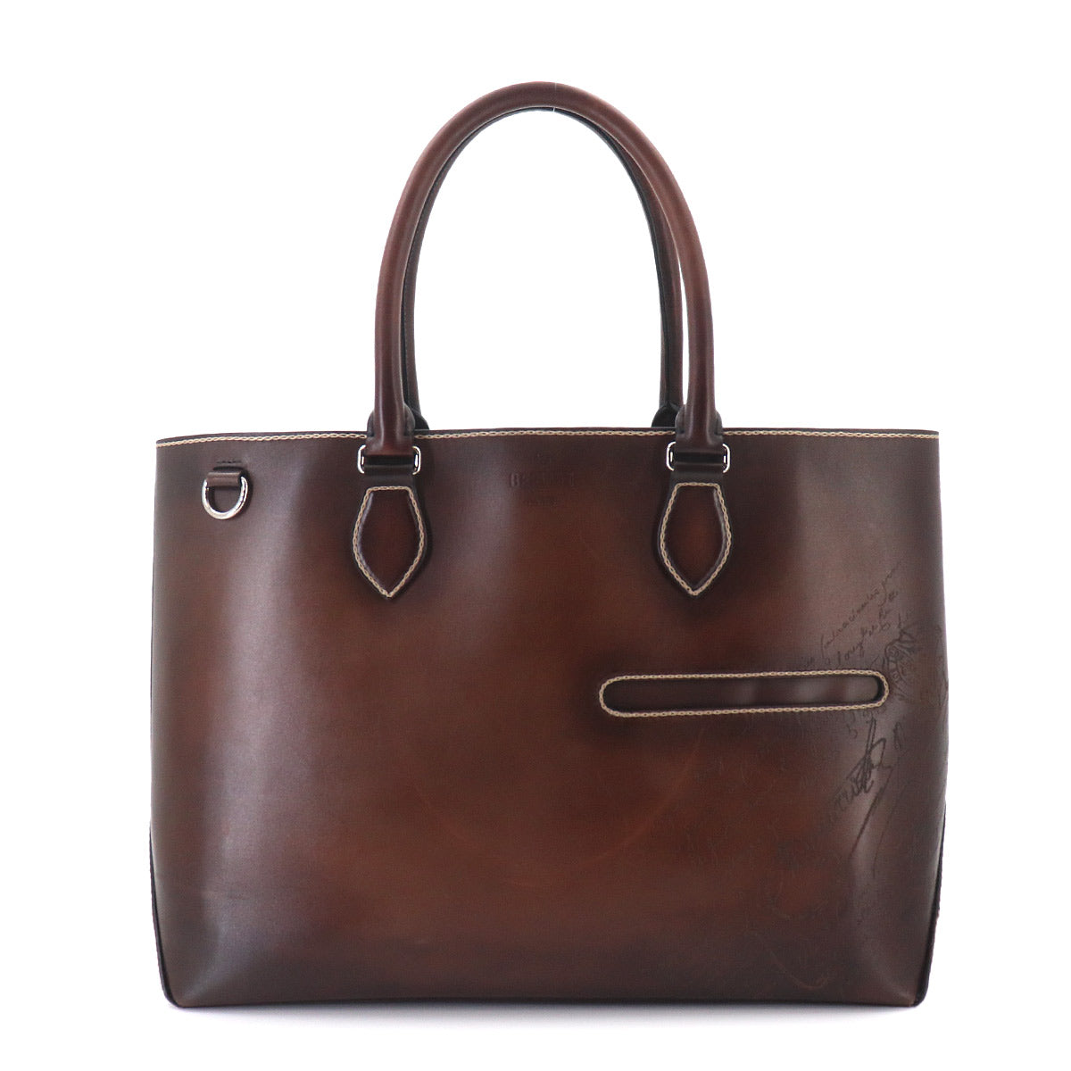 Calligraphy Toujours Tote Bag Venezia Leather Brown