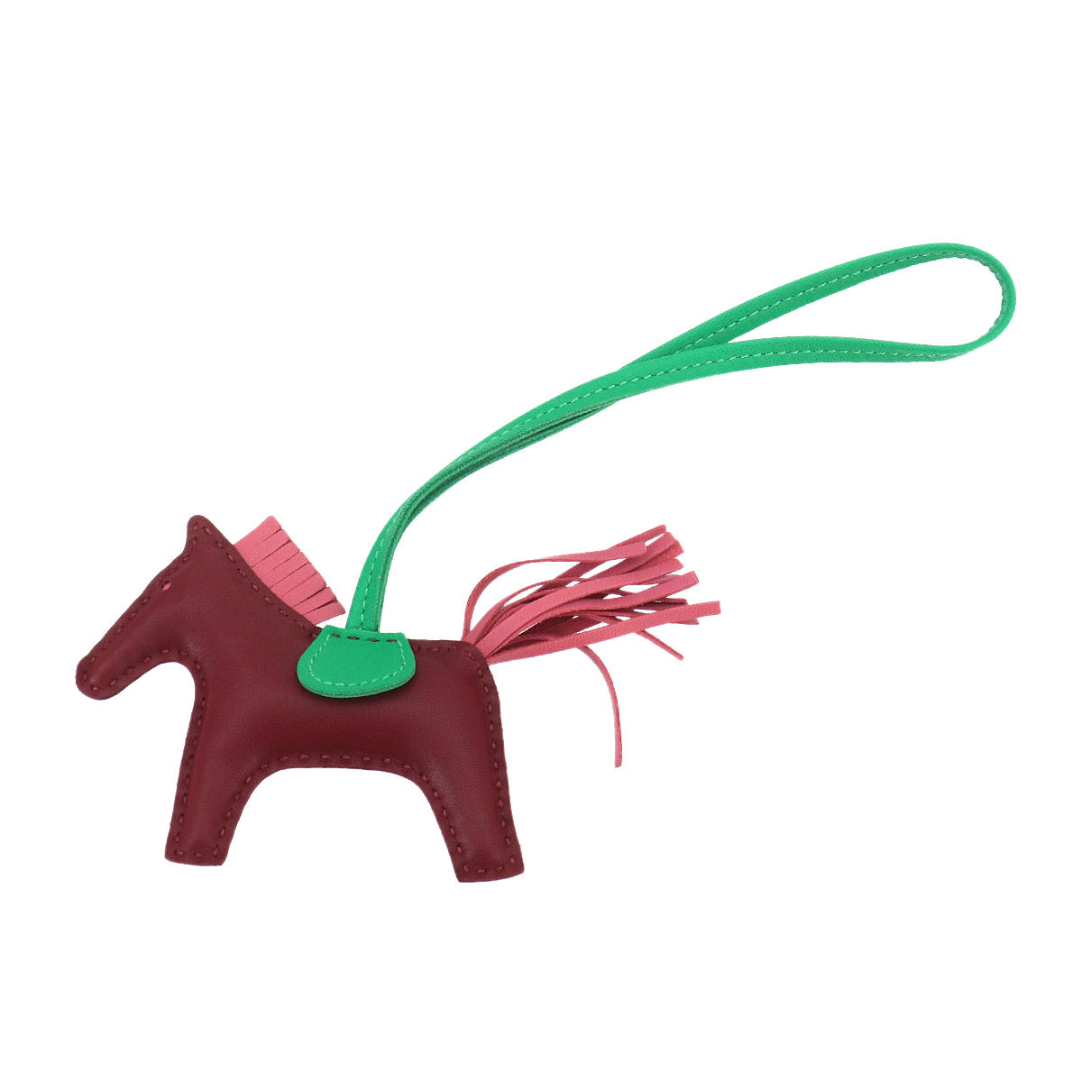 Rodeo PM Bag Charm Agneau Milo Rouge H Menthe Rose Indien