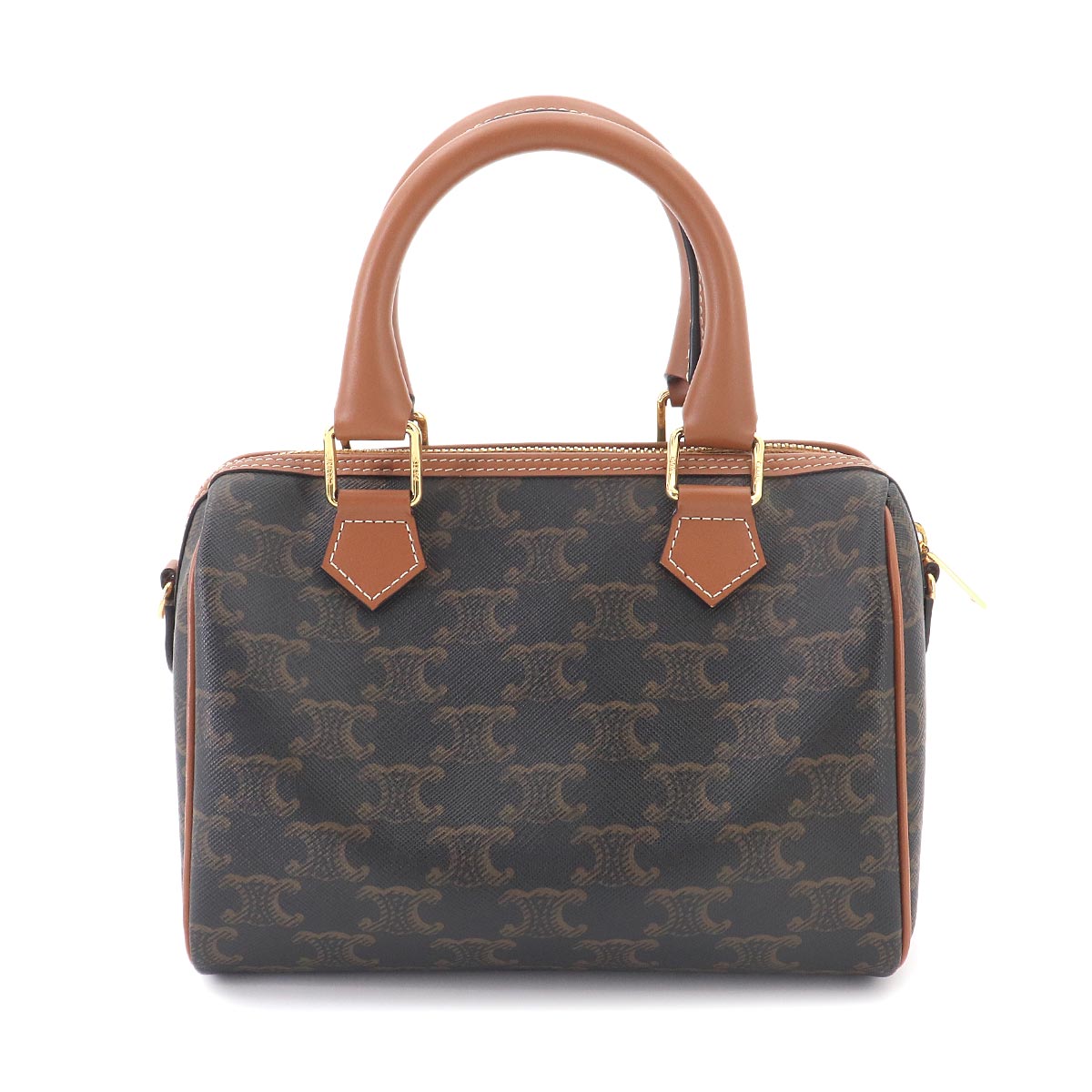 Triomphe Small Boston Bag Hand Shoulder PVC Leather 113772
