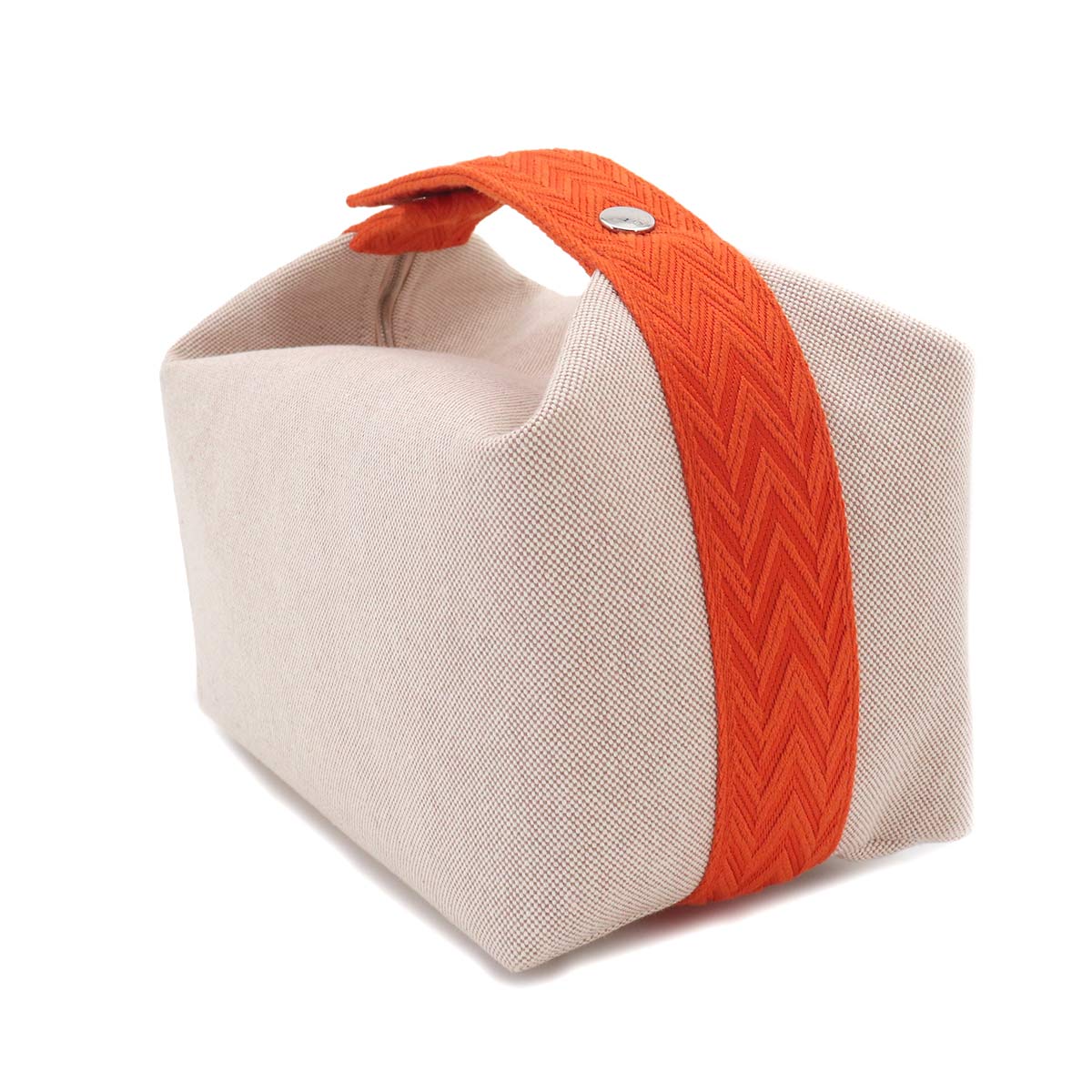 Bride a Brac GM Hand Bag Toile H Orange Naturel Pouch