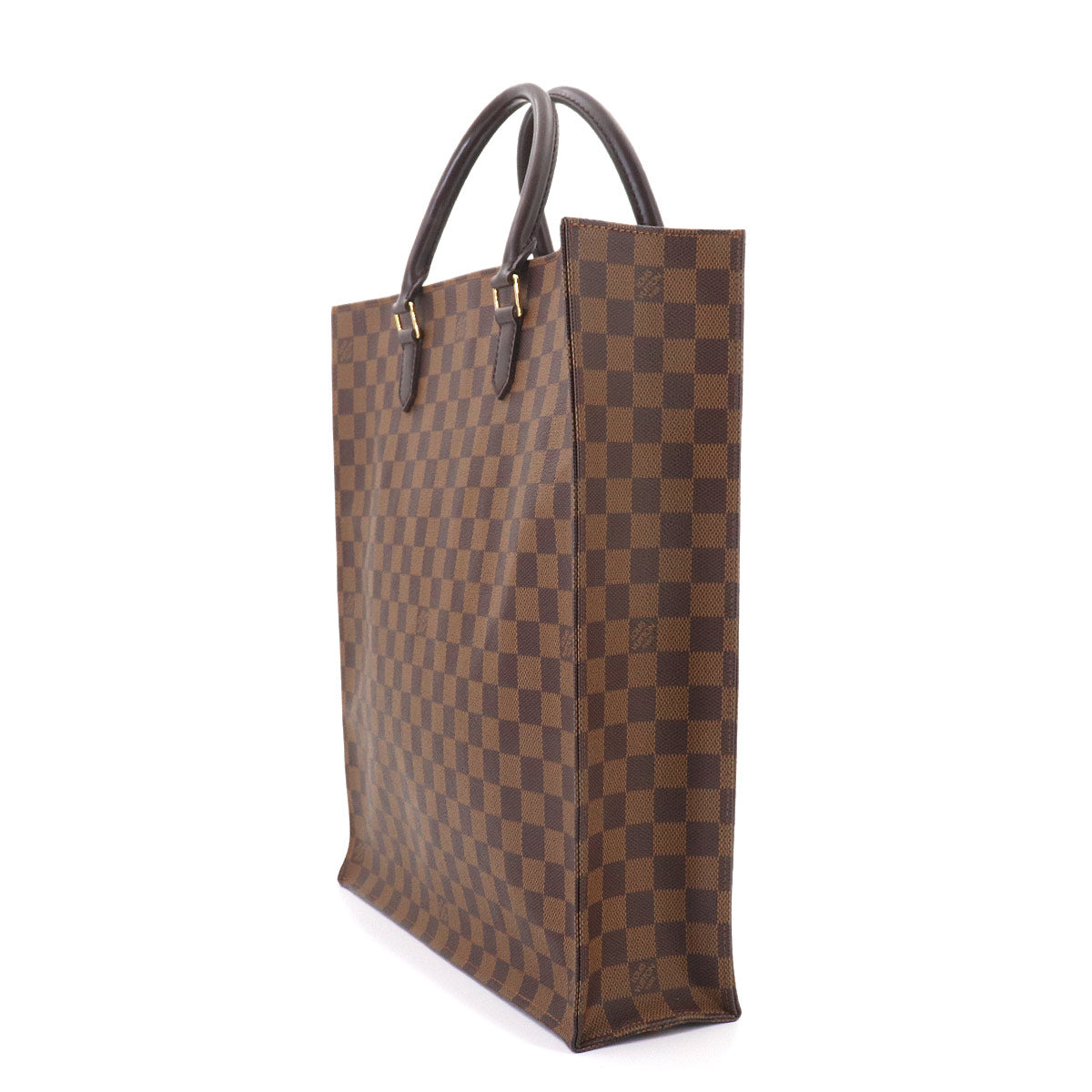 Damier Sac Plat Tote Bag Ebene Brown N51140
