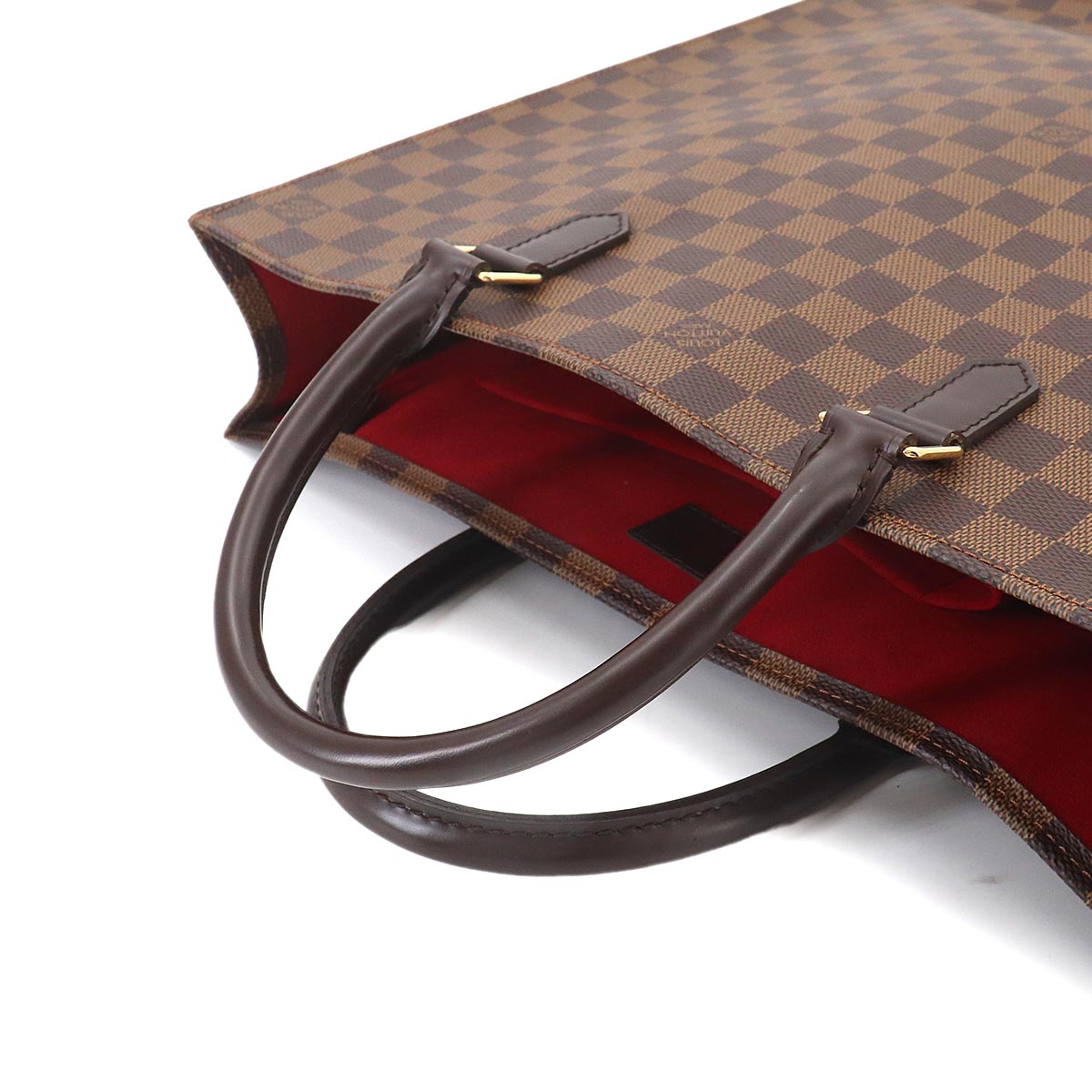 Damier Sac Plat Tote Bag Ebene Brown N51140
