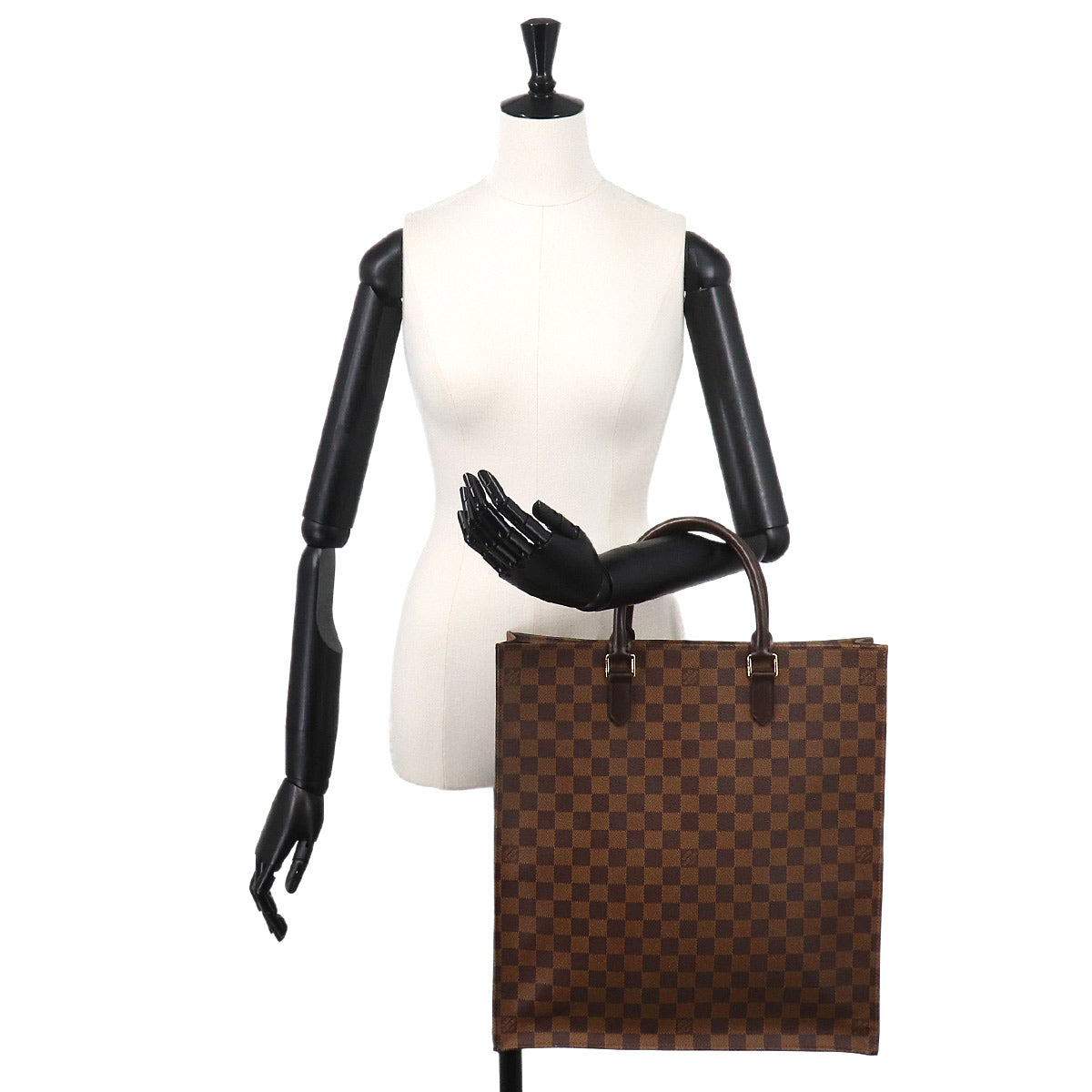 Damier Sac Plat Tote Bag Ebene Brown N51140