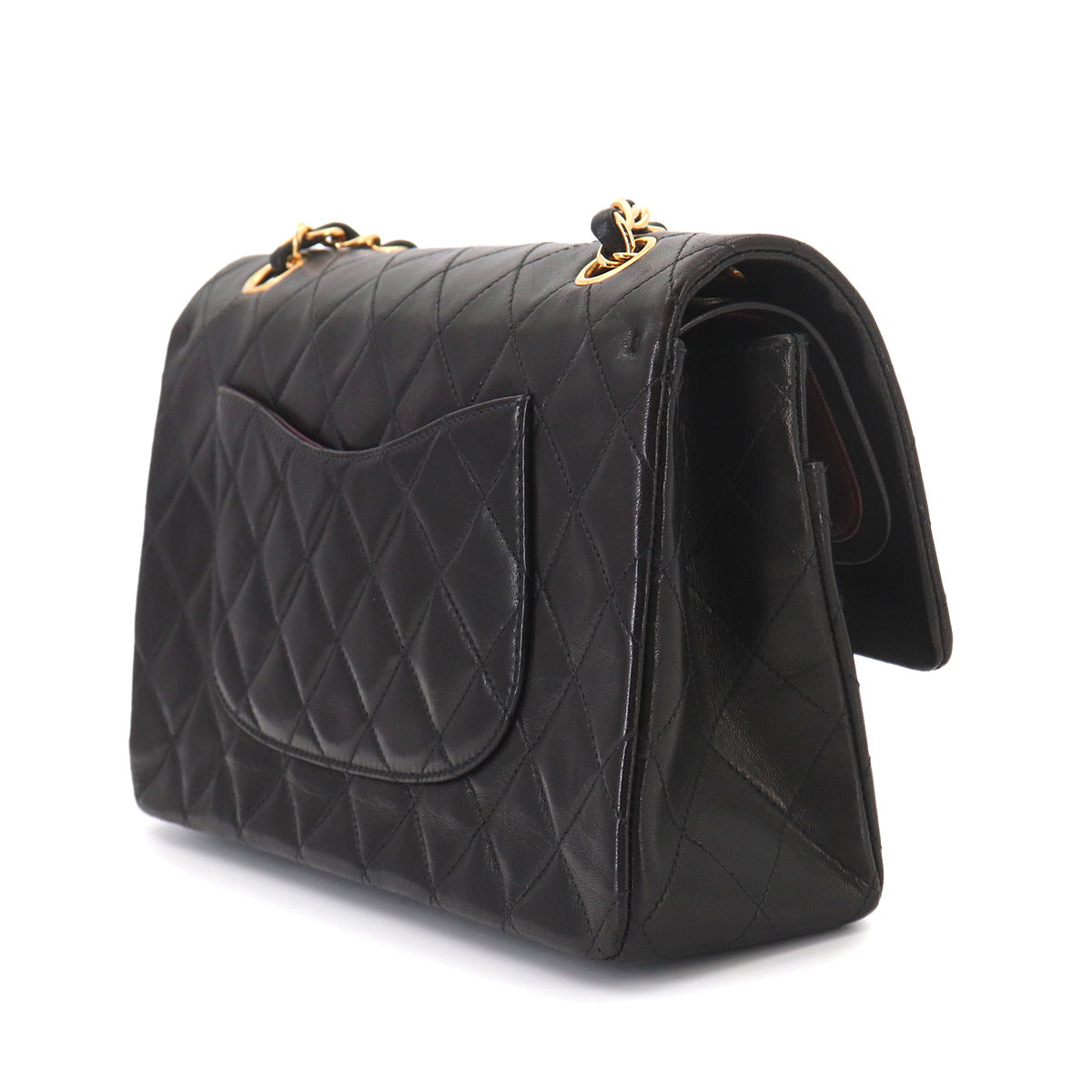 Matelasse 25 Chain Shoulder Bag Leather Black A01112 Vintage