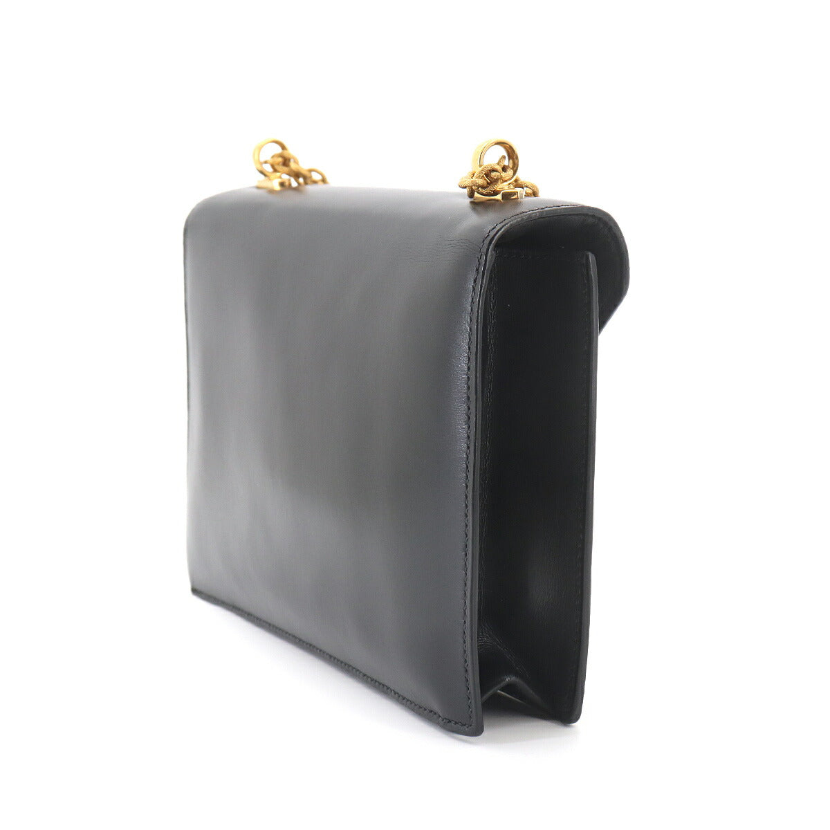 Alcazar Shoulder Bag Box Calf Leather Black Vintage Antique