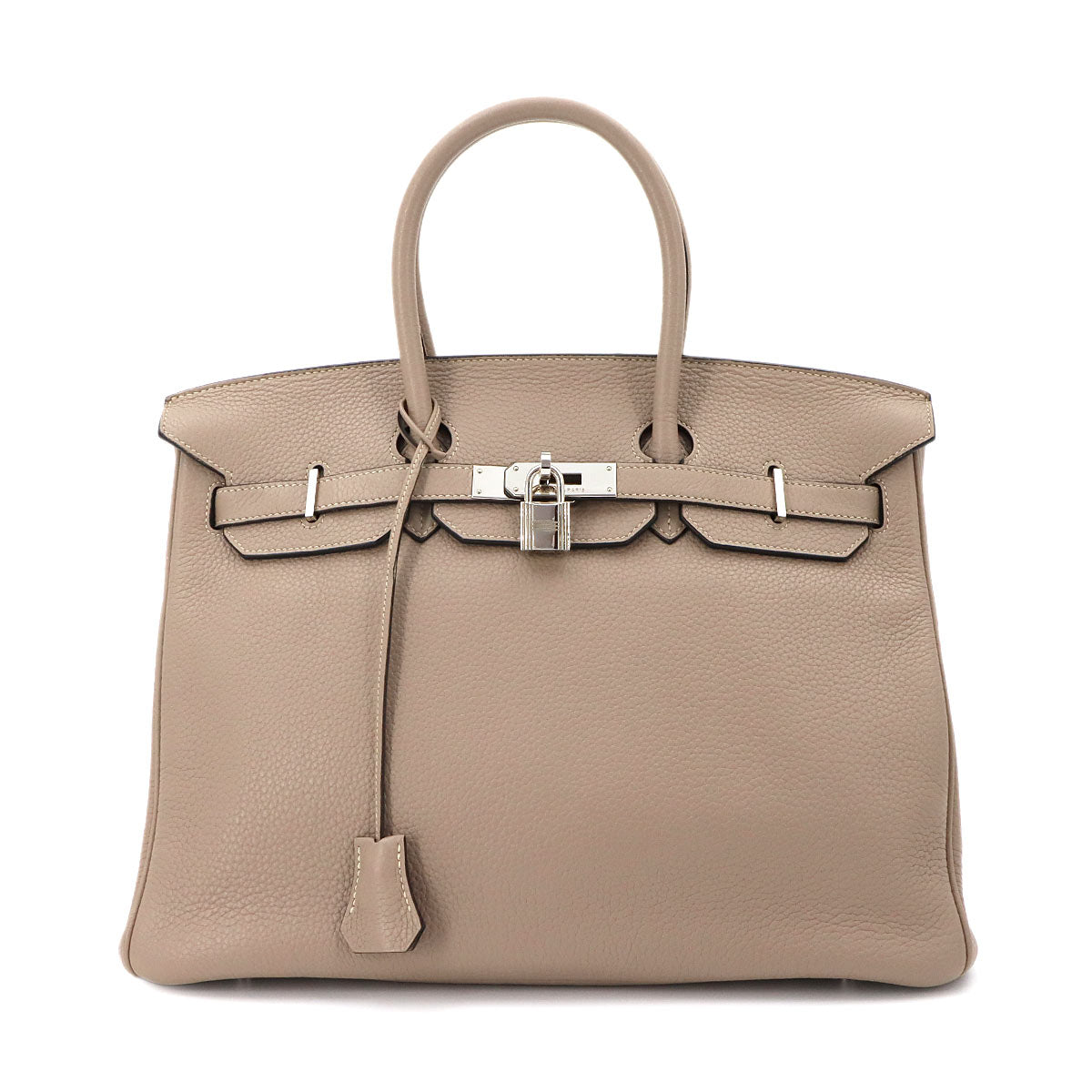 Birkin 35 Taurillon Clemence Gris Tourterelle Hand Bag Purse