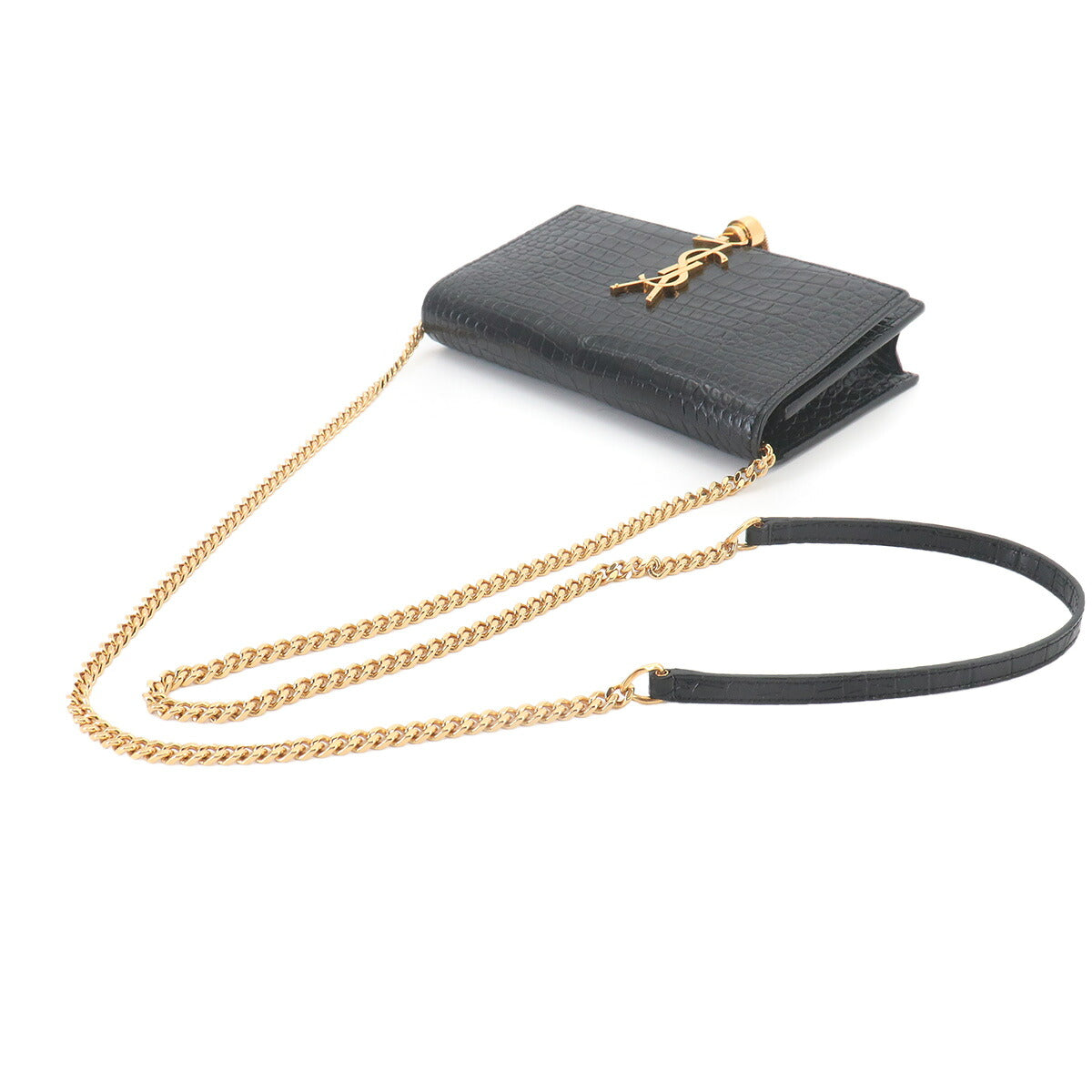 Kate Chain Long Wallet Leather Black 452159