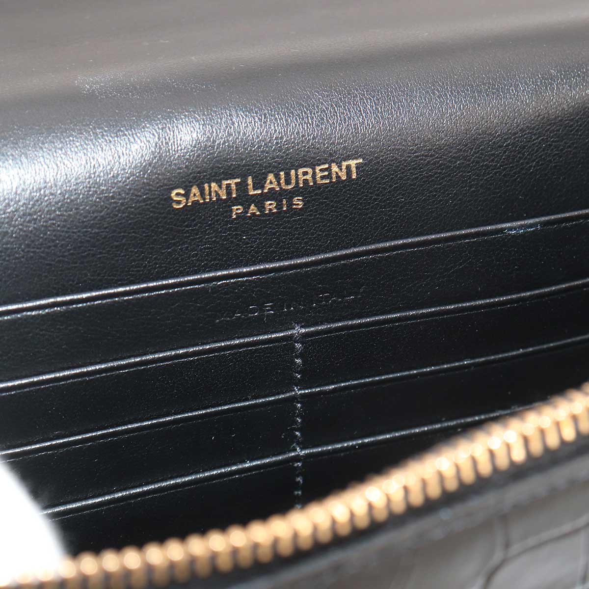 Kate Chain Long Wallet Leather Black 452159