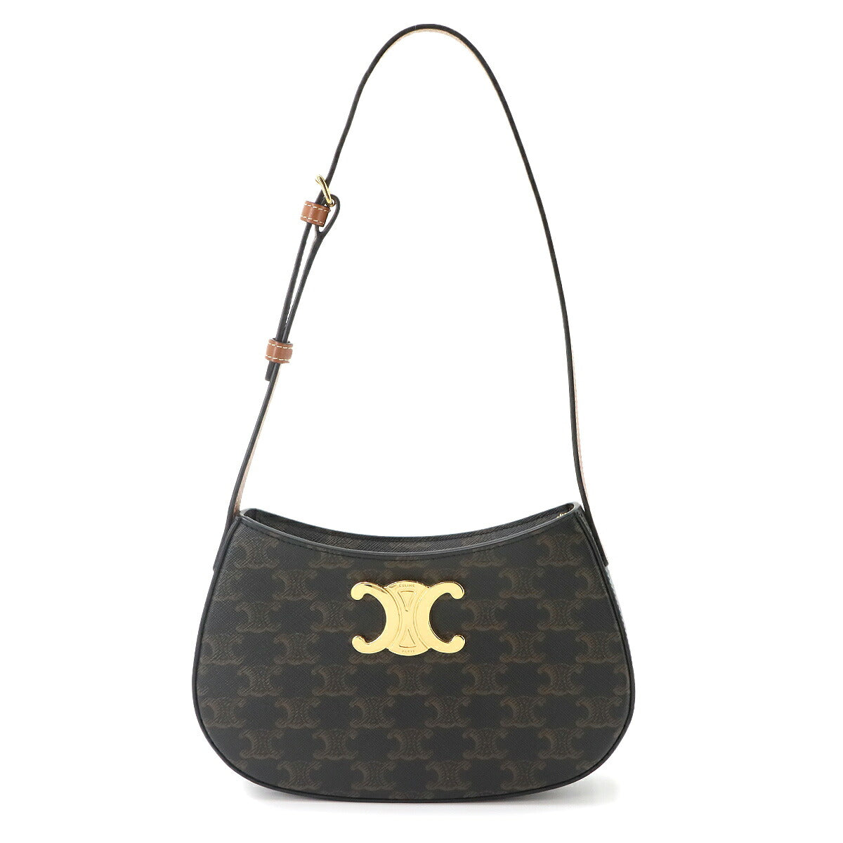 Triomphe Shoulder Bag PVC Leather Brown 115702