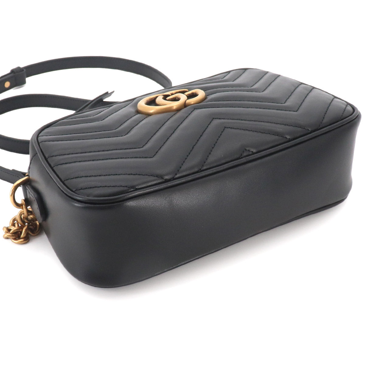 GG Marmont Chain Shoulder Bag Leather Black 447632 Purse