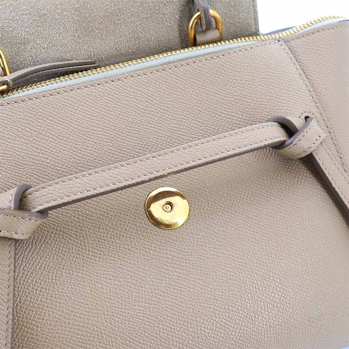 Belt Bag Nano Hand Shoulder Bag Leather Beige 189003