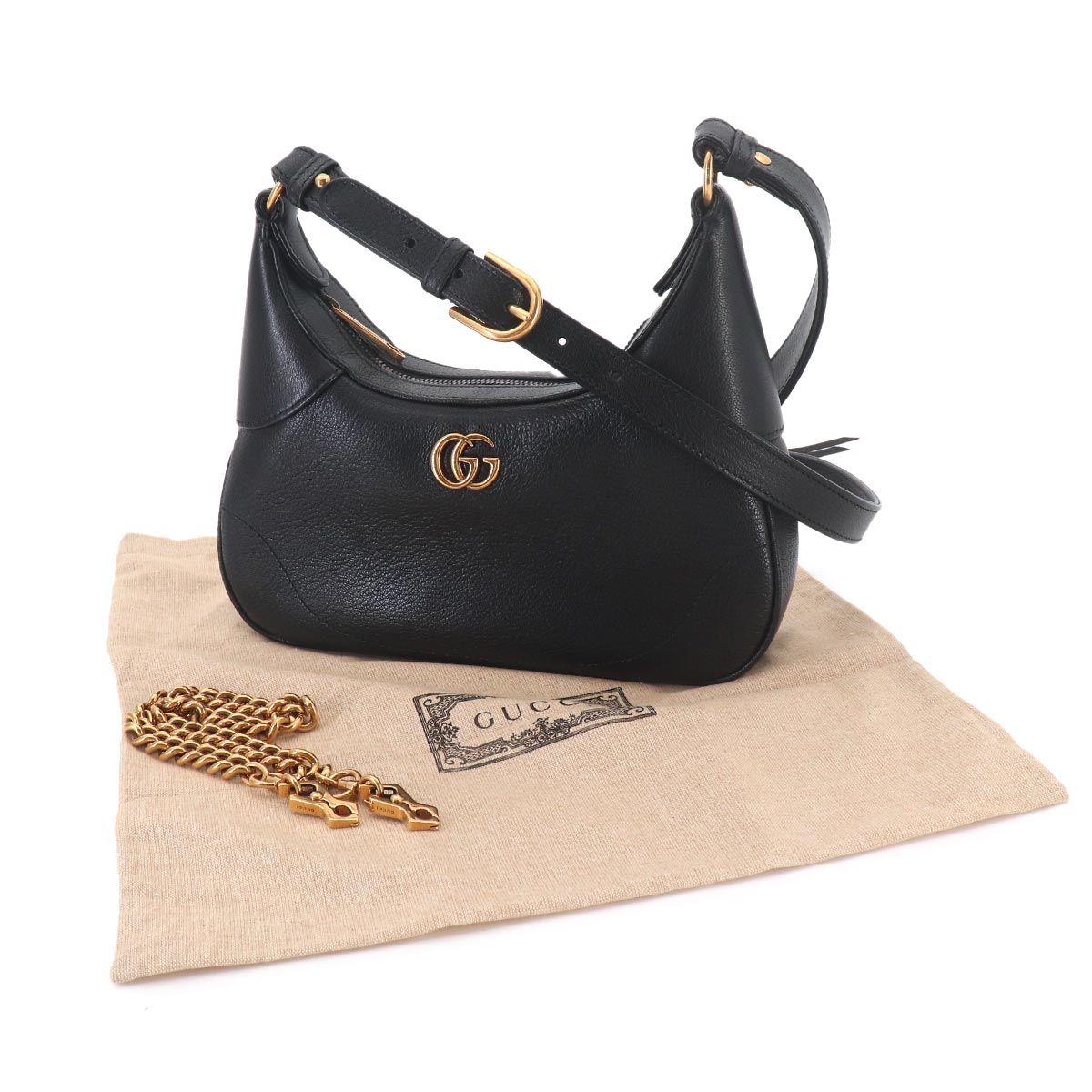 Aphrodite Small Shoulder Bag Leather Black 731817 Purse