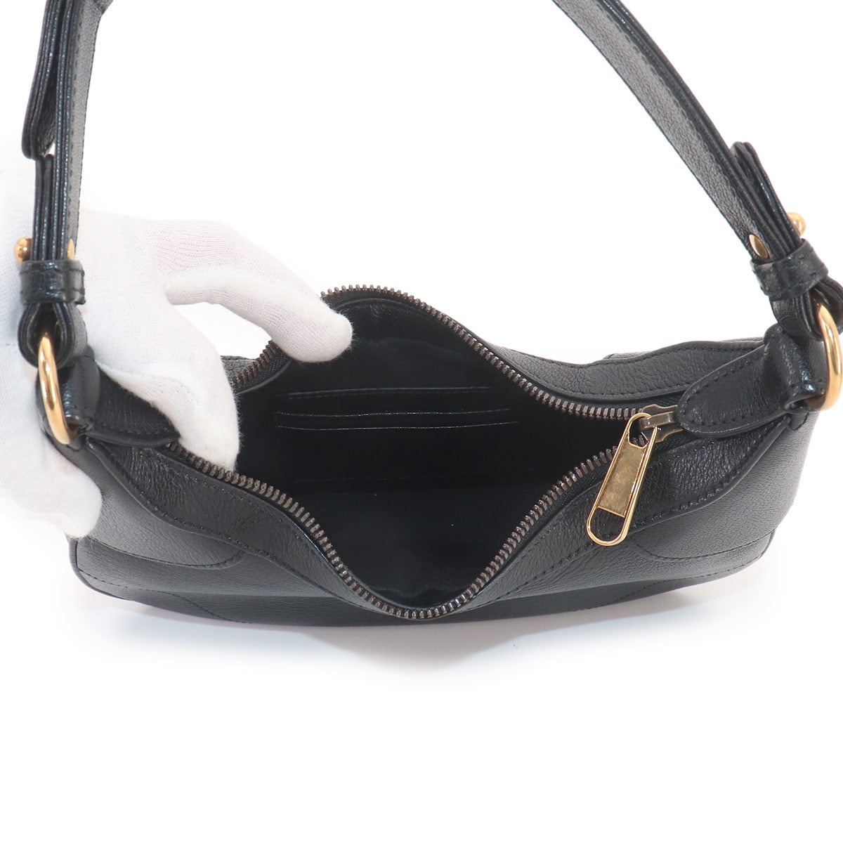 Aphrodite Small Shoulder Bag Leather Black 731817 Purse