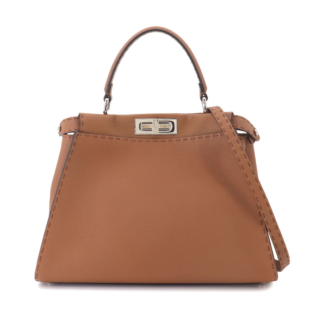 Selleria Peekaboo 2way Hand Shoulder Bag Leather Brown 8BN226