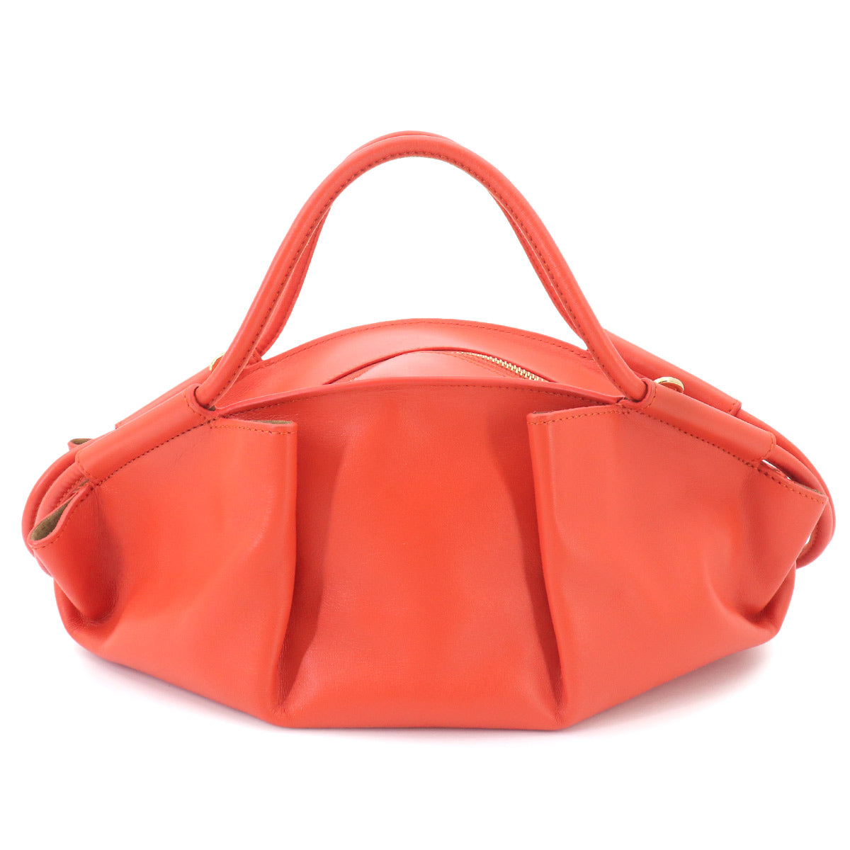 Paseo Small Hand Shoulder Bag Leather Orange Purse