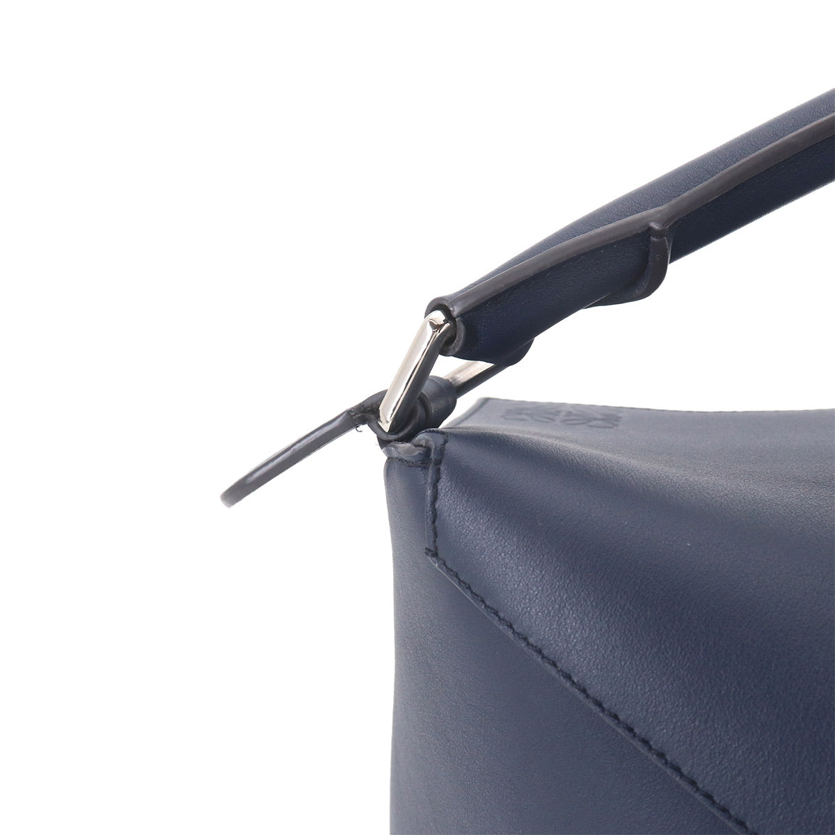 Pazzle Edge Bag Large Hand Shoulder Bag Leather Navy