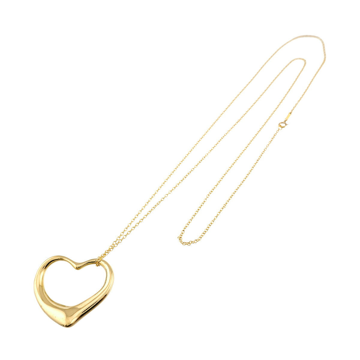 Open Heart Long Necklace 18K Yellow Gold 750
