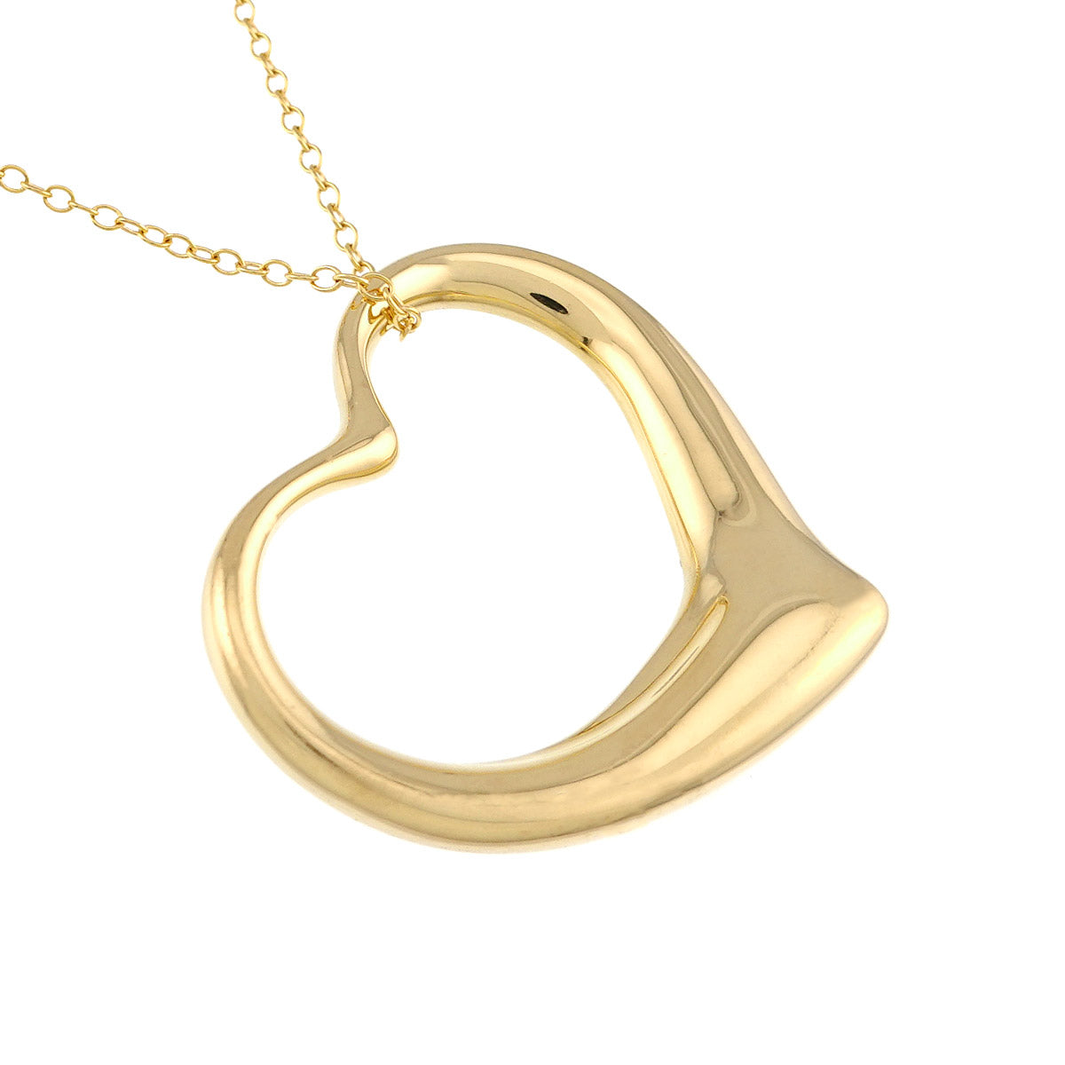 Open Heart Long Necklace 18K Yellow Gold 750