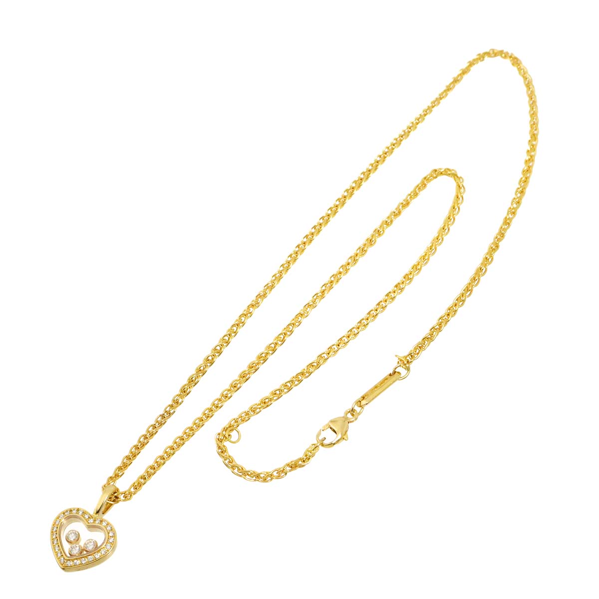 Happy Diamond Heart Necklace 18K Yellow Gold 750