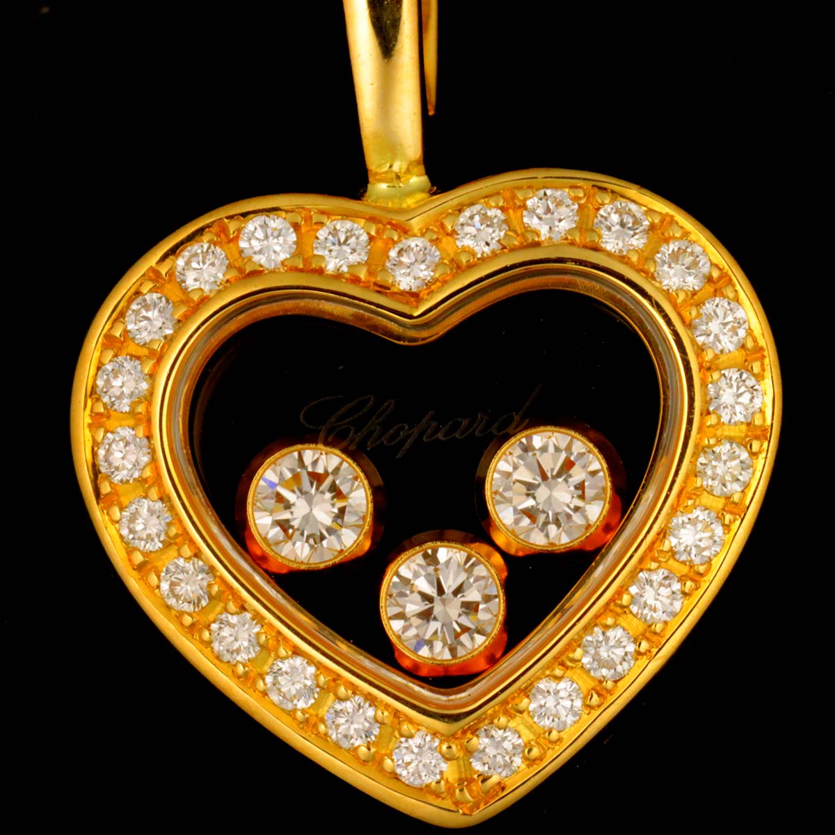 Happy Diamond Heart Necklace 18K Yellow Gold 750
