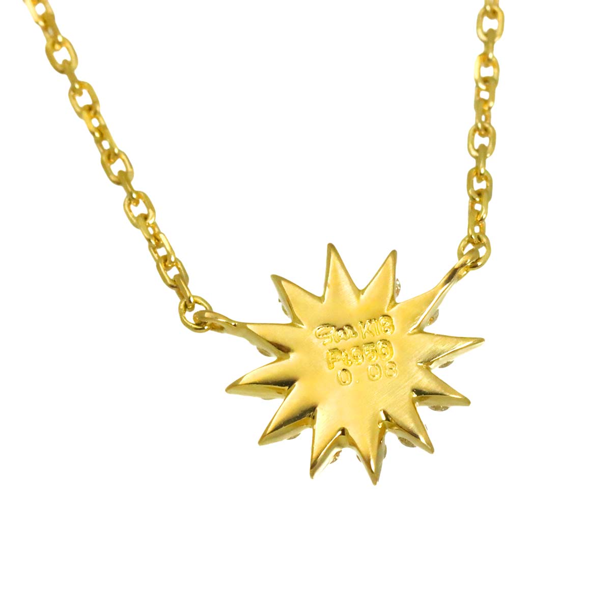 Diamond 0.08ct Necklace 18K YG 750 Pt
