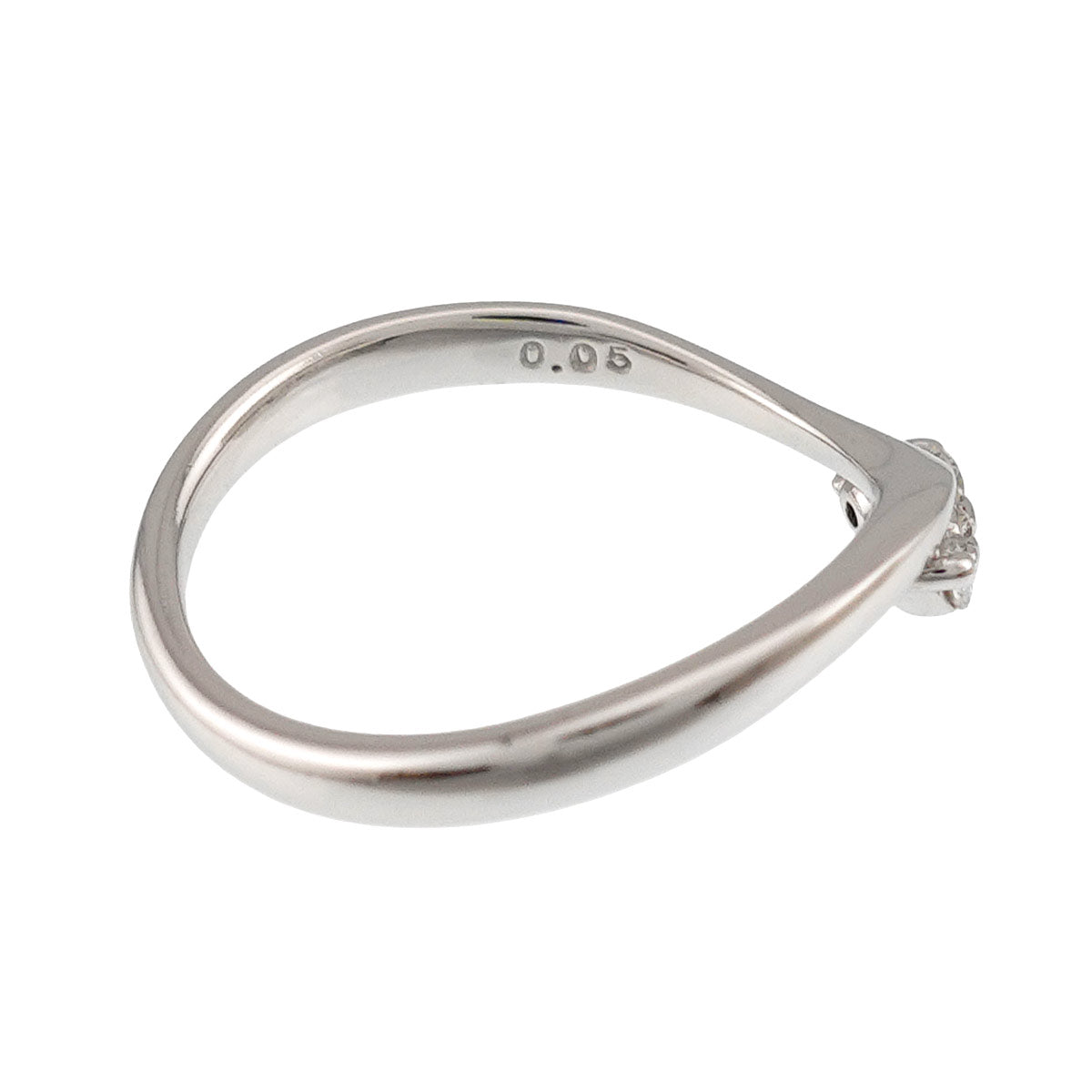 Diamond 0.05ct Ring 18K WG 750 Size3.75(US)