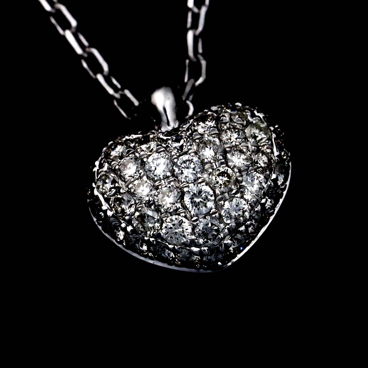 Heart Diamond 0.25ct Necklace 18K White Gold 750