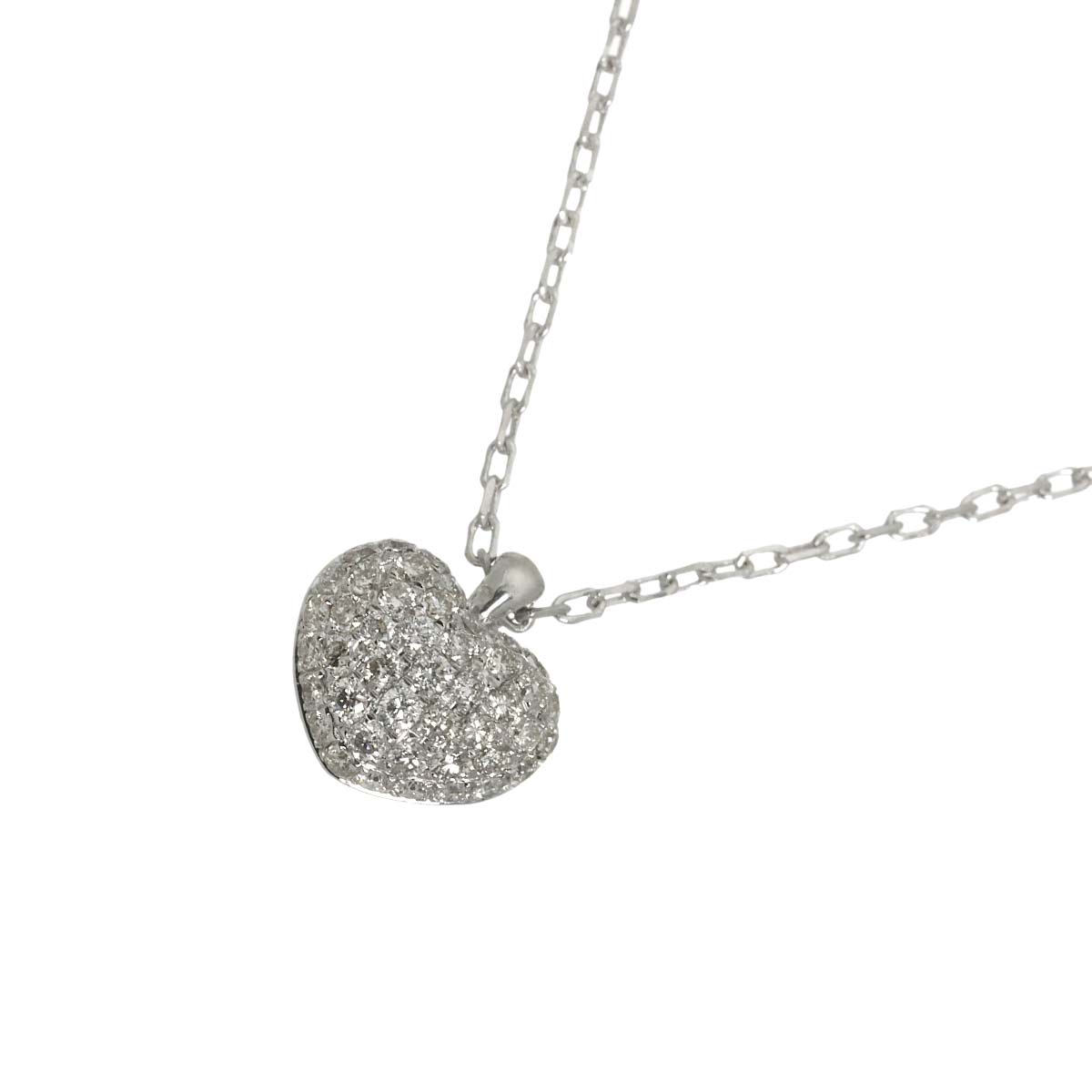 Heart Diamond 0.25ct Necklace 18K White Gold 750