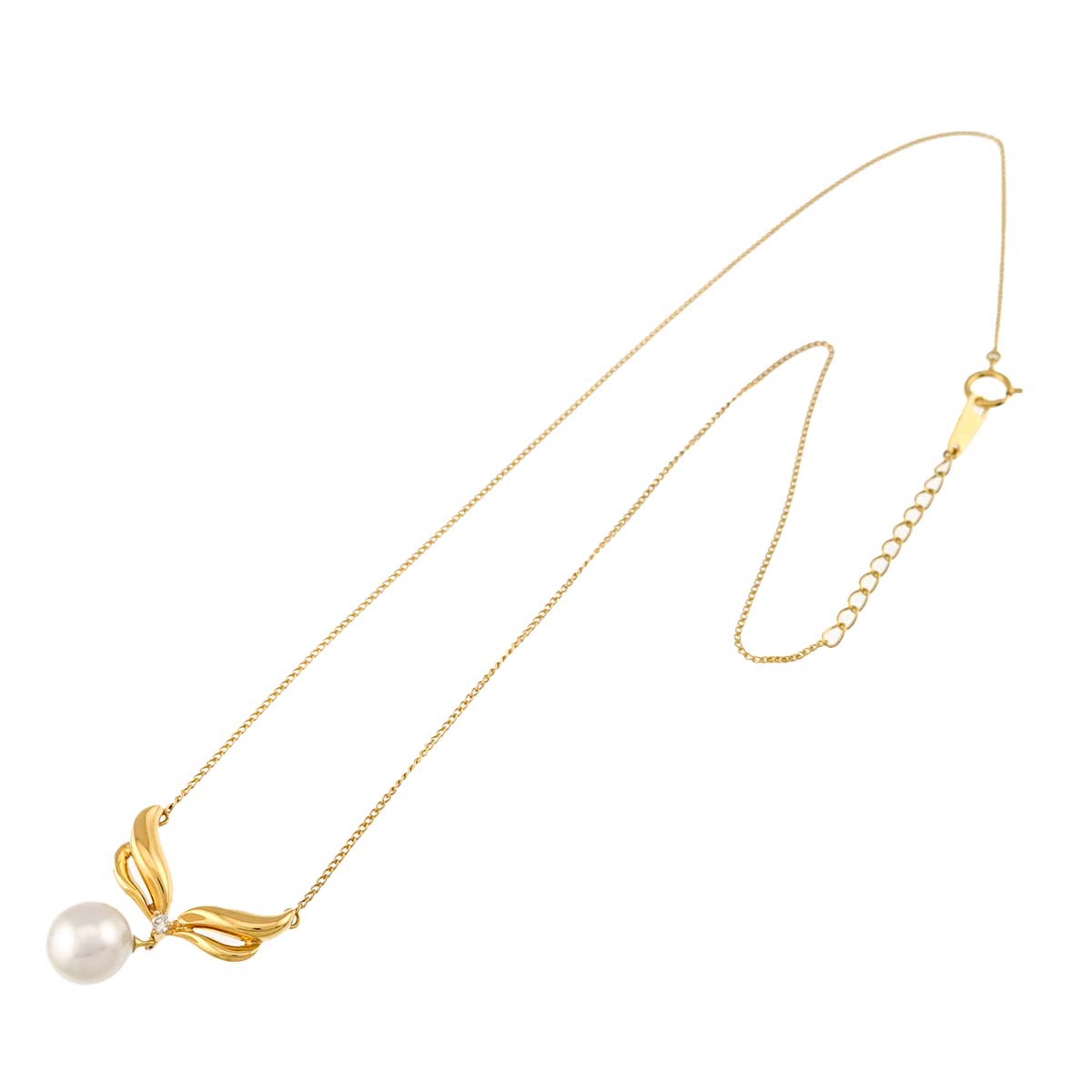 Akoya Pearl 8.0mm Diamond 0.02ct Necklace 18K YG 750