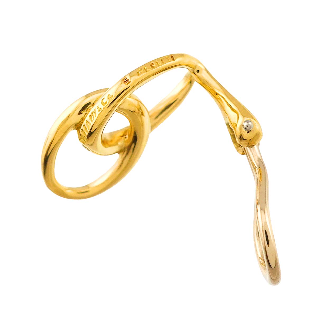 Double loop Earrings Clip on 18K Yellow Gold 750