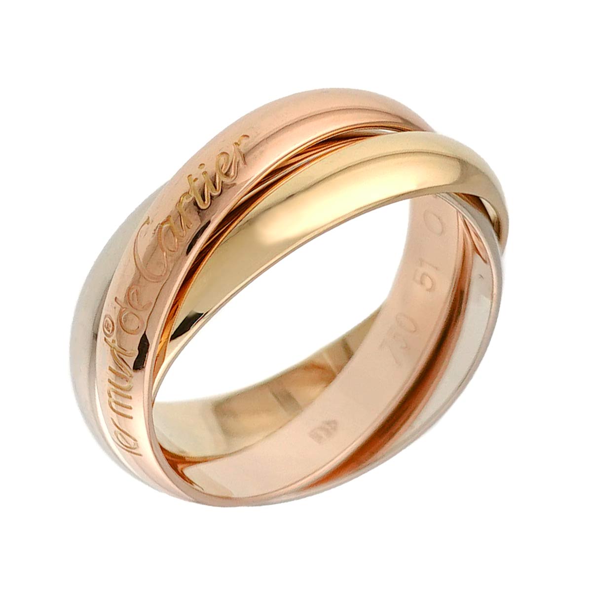 Trinity MM Ring 18K YG WG PG 750 Size51 5.5-5.75(US)