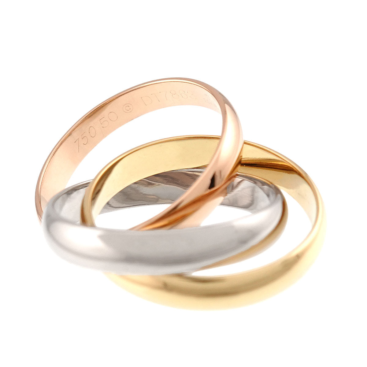 Trinity Ring 18K YG WG PG 750 Size50 5.25(US)