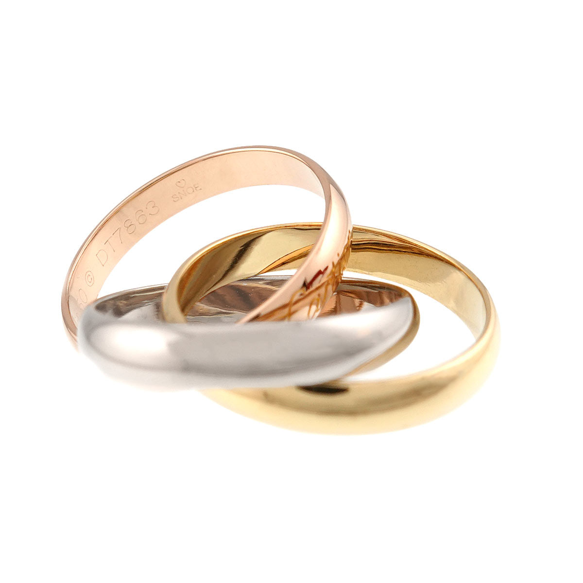 Trinity Ring 18K YG WG PG 750 Size50 5.25(US)