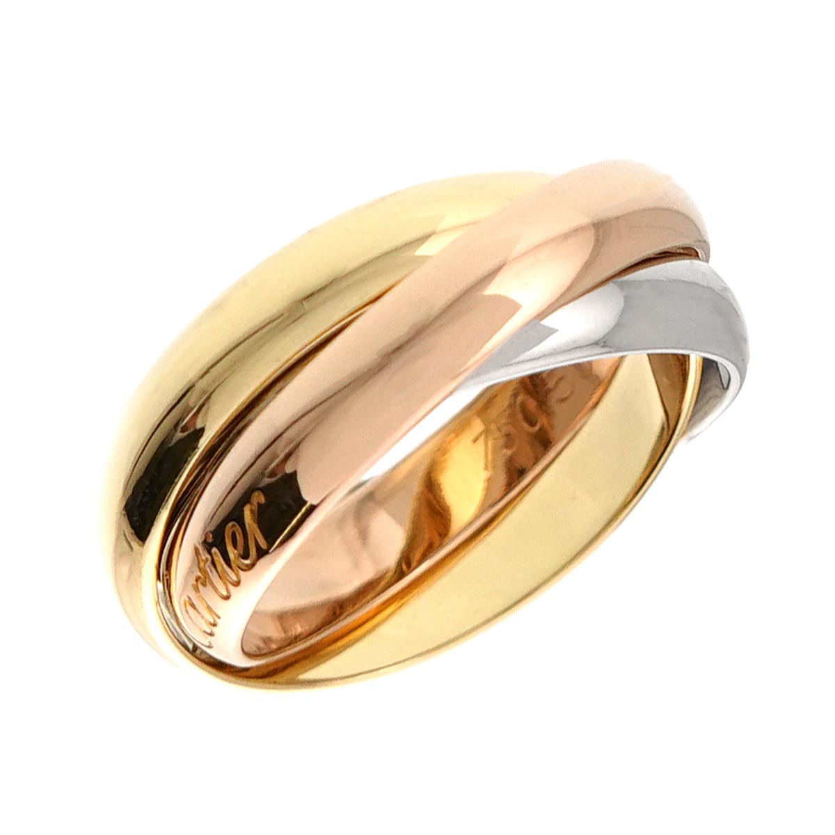 Trinity Ring 18K YG WG PG 750 Size50 5.25(US)