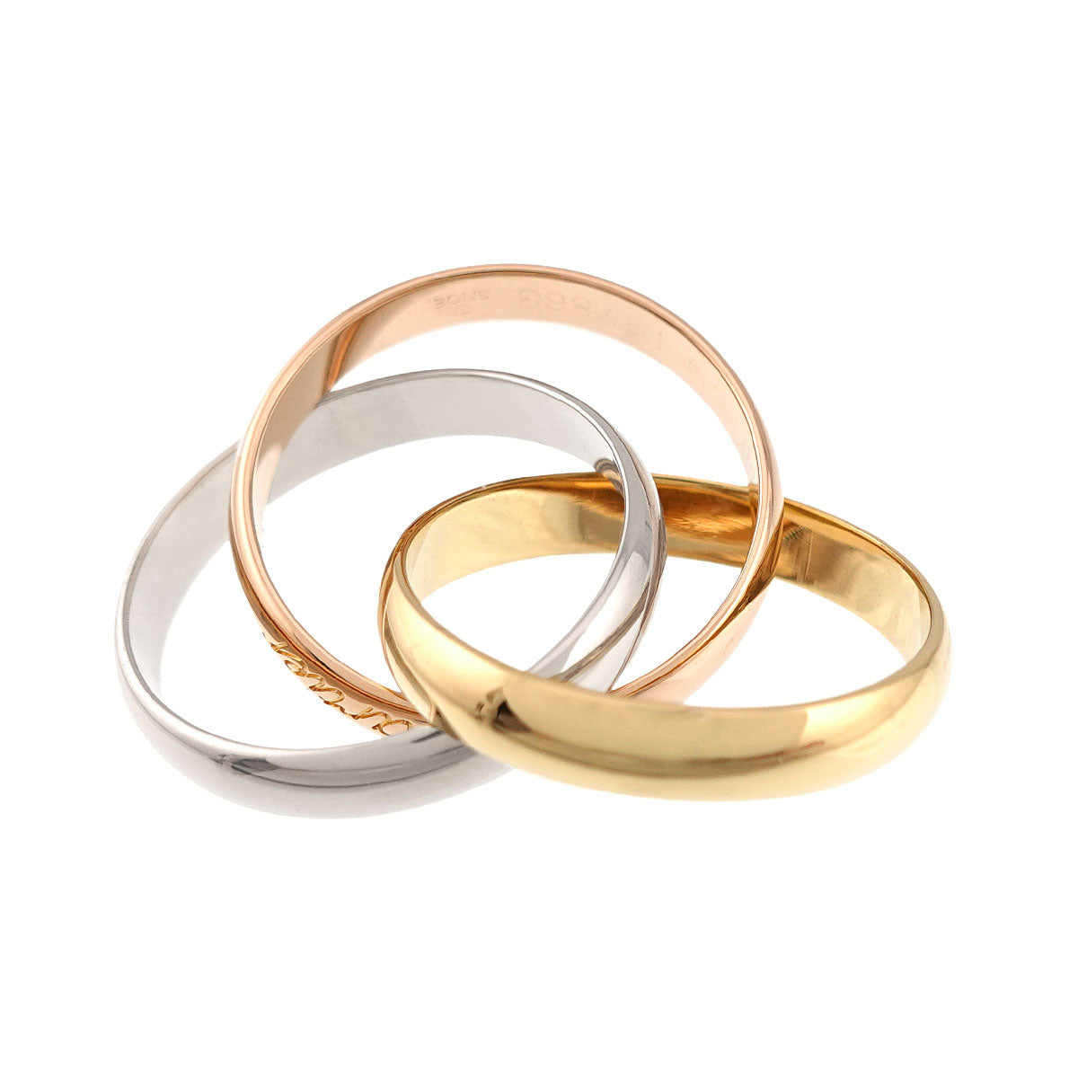 Trinity Ring 18K YG WG PG 750 Size50 5.25(US)
