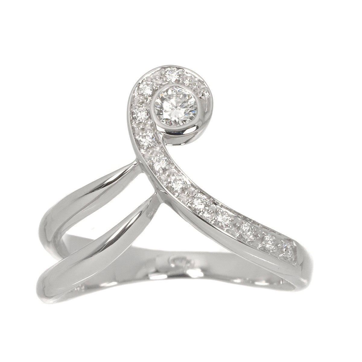 Diamond 0.11ct/0.07ct Ring 18K WG size6-6.25(US)