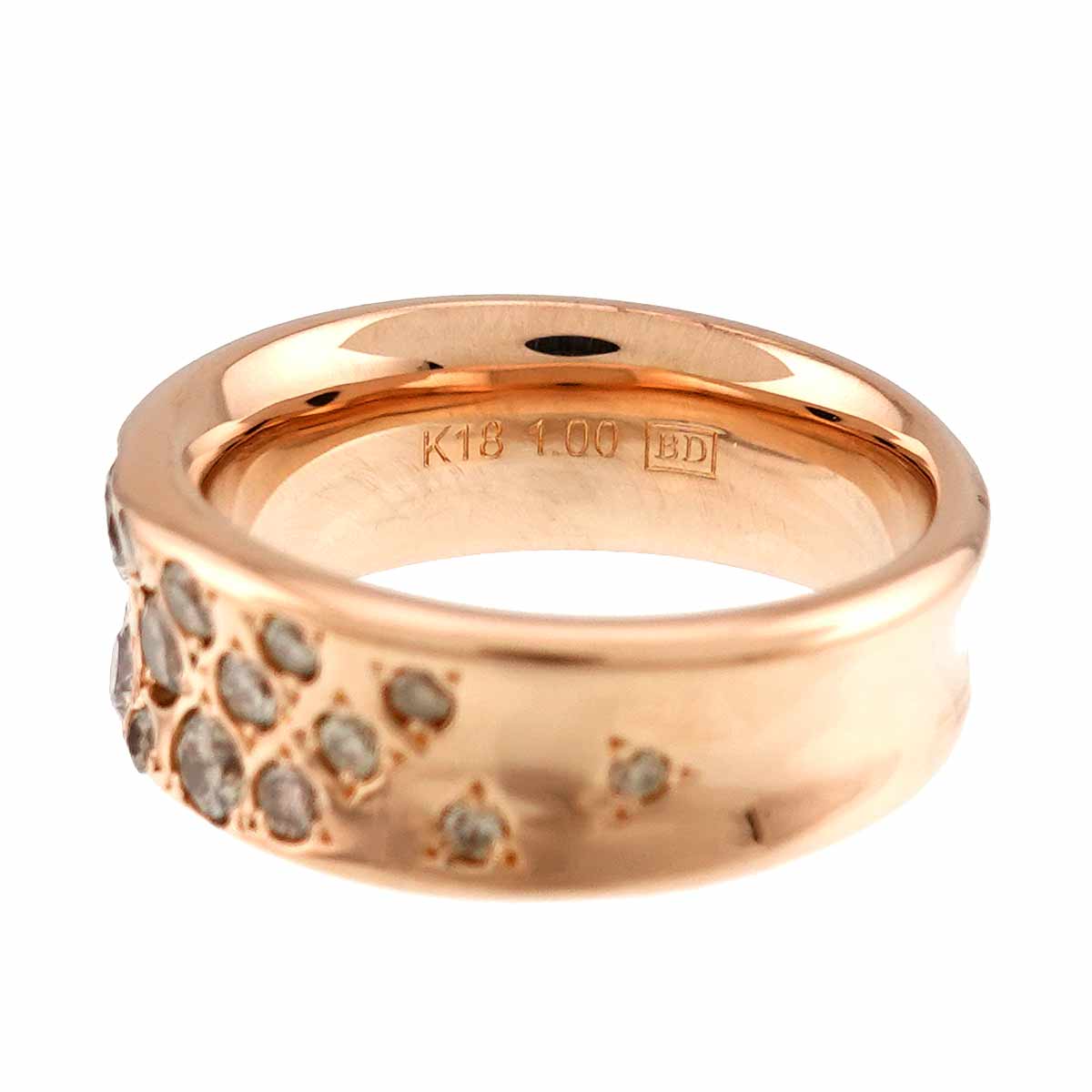 Diamond 1.00ct Ring 18K Pink Gold 750 size4.75-5(US)