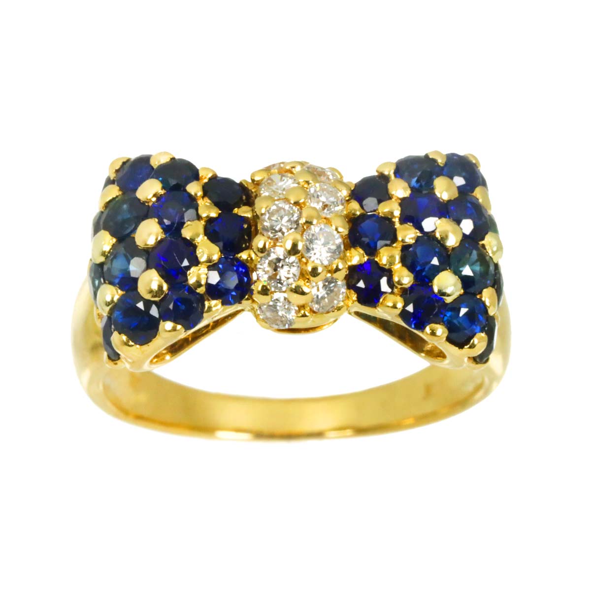 Sapphire 2.27ct Diamond 0.28ct Ring 18K YG Size6.75(US)