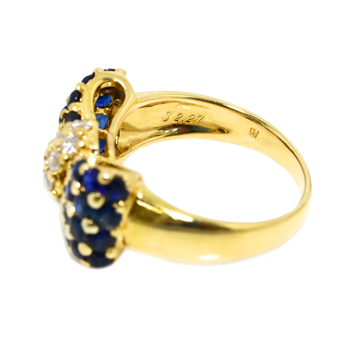 Sapphire 2.27ct Diamond 0.28ct Ring 18K YG Size6.75(US)