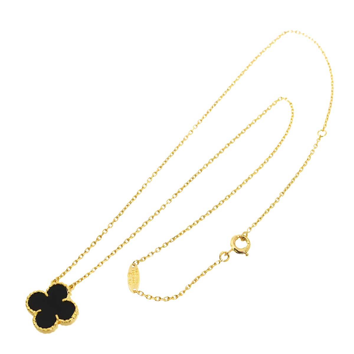 Vintage Alhambra Onyx Necklace 18K YG 750