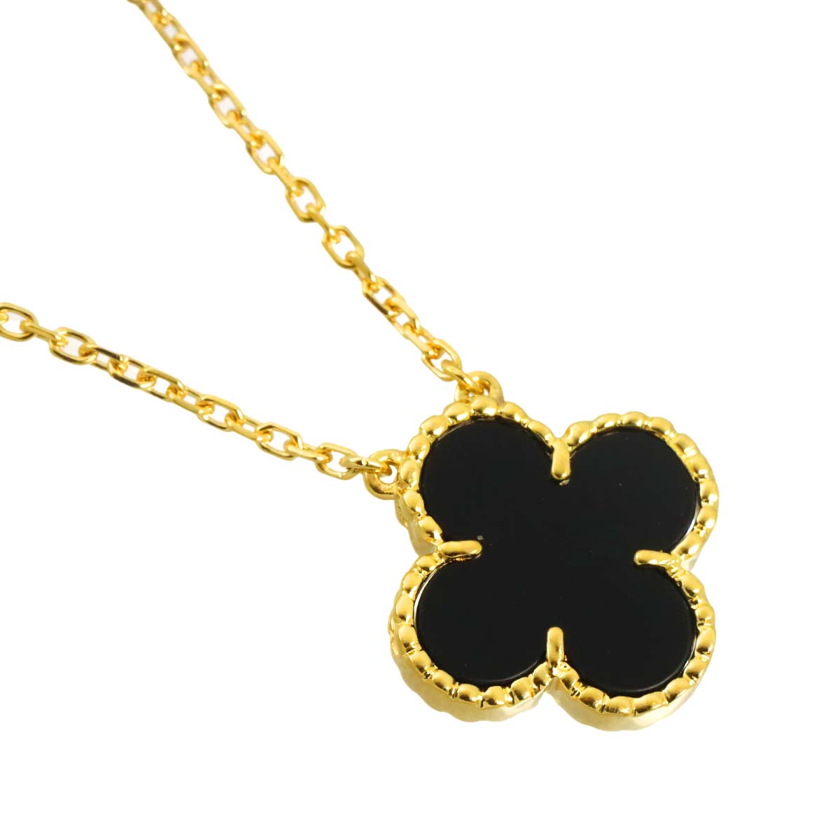 Vintage Alhambra Onyx Necklace 18K YG 750