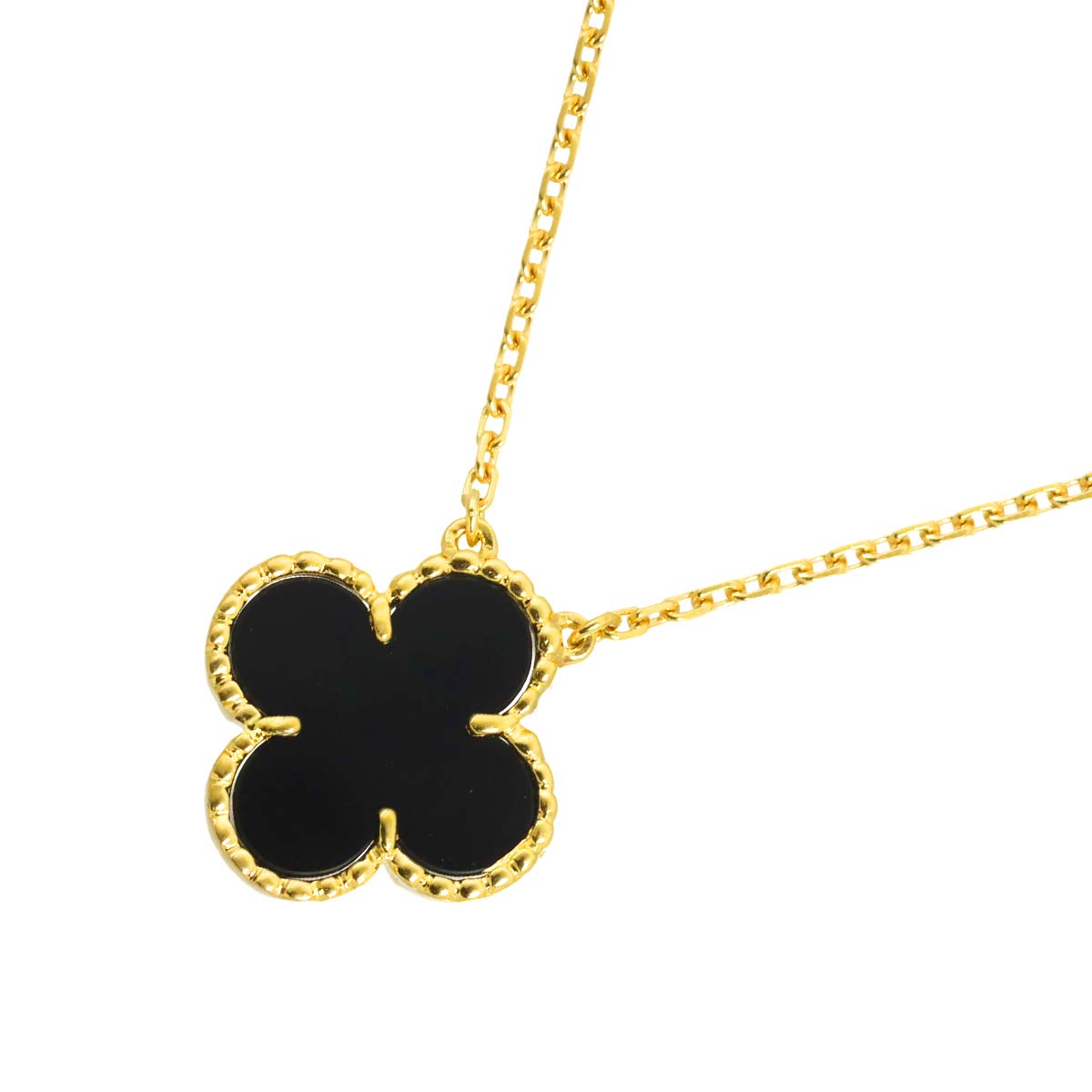 Vintage Alhambra Onyx Necklace 18K YG 750